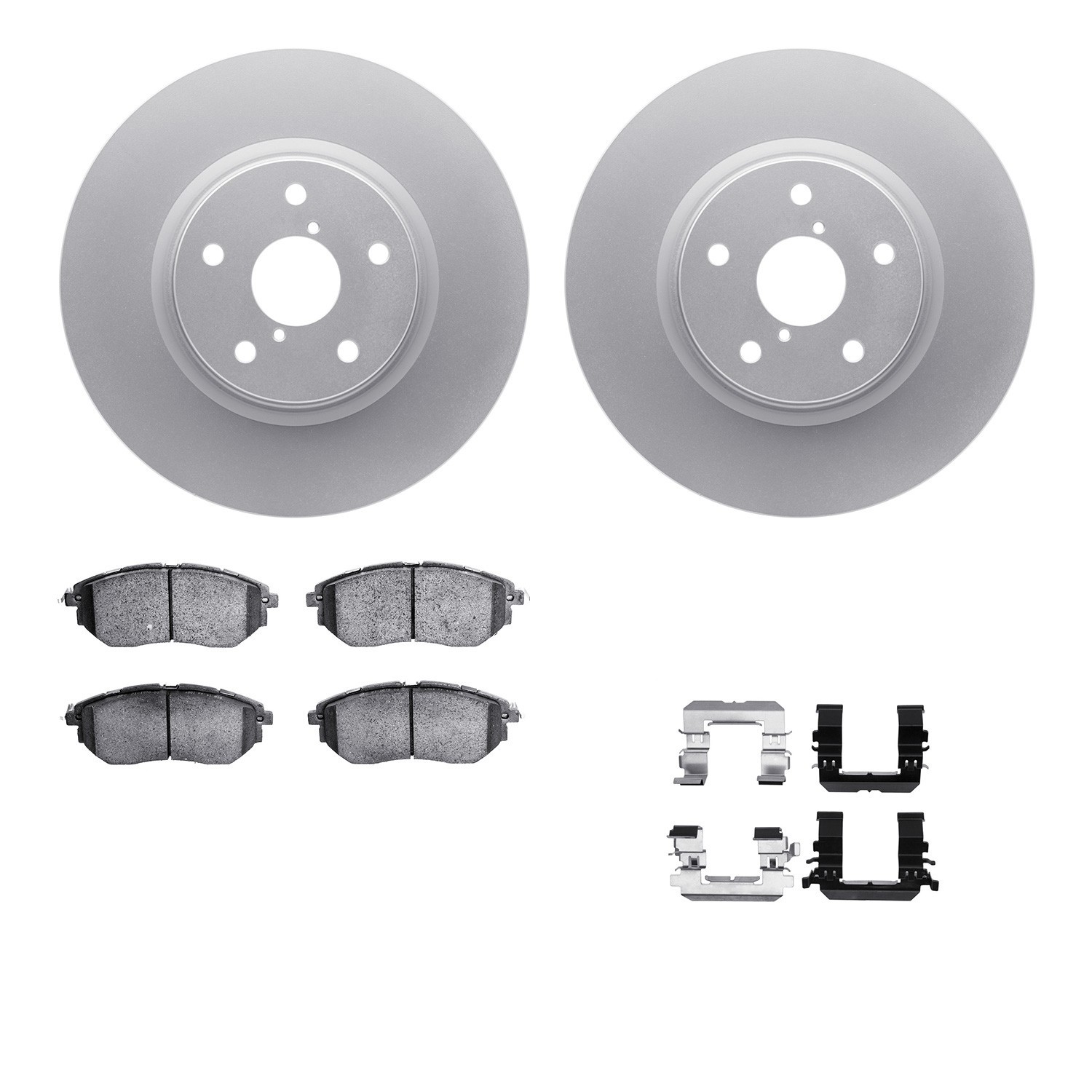 DYN-4512-13080 DFC GEOSPEC Coated Rotors with 5000 Brake Pads - Ceramic and Hardware