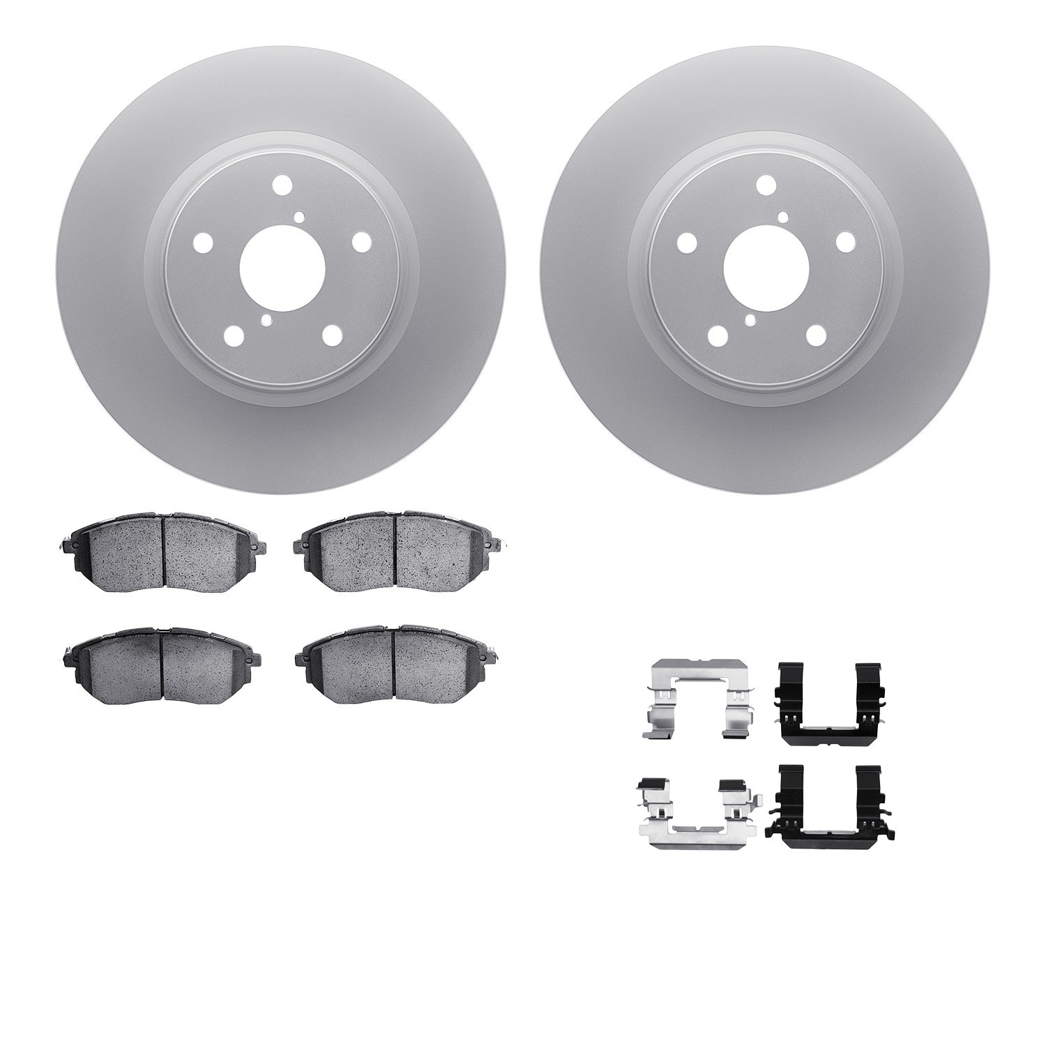 DYN-4512-13081 DFC GEOSPEC Coated Rotors with 5000 Brake Pads - Ceramic and Hardware