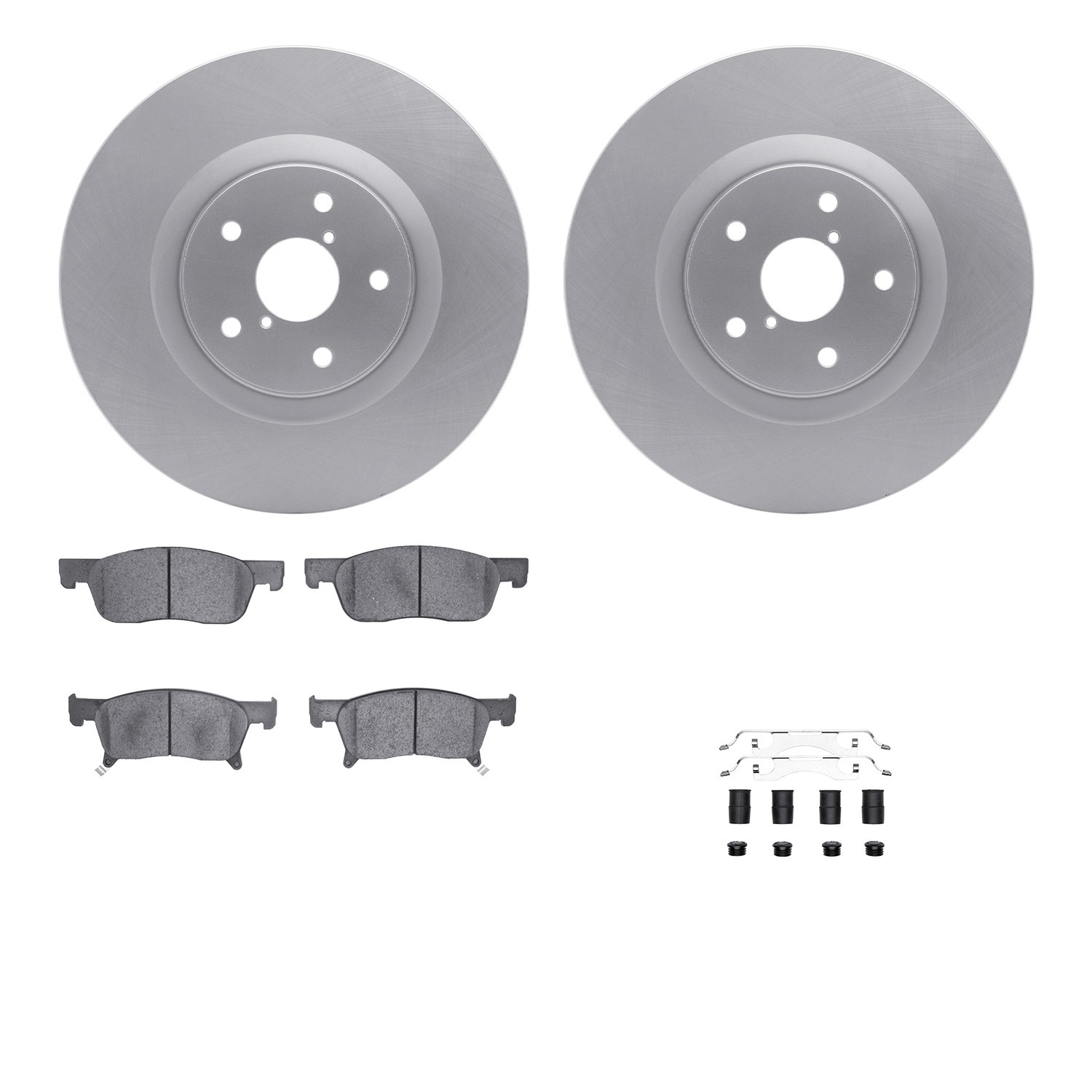DYN-4512-13086 DFC GEOSPEC Coated Rotors with 5000 Brake Pads - Ceramic and Hardware