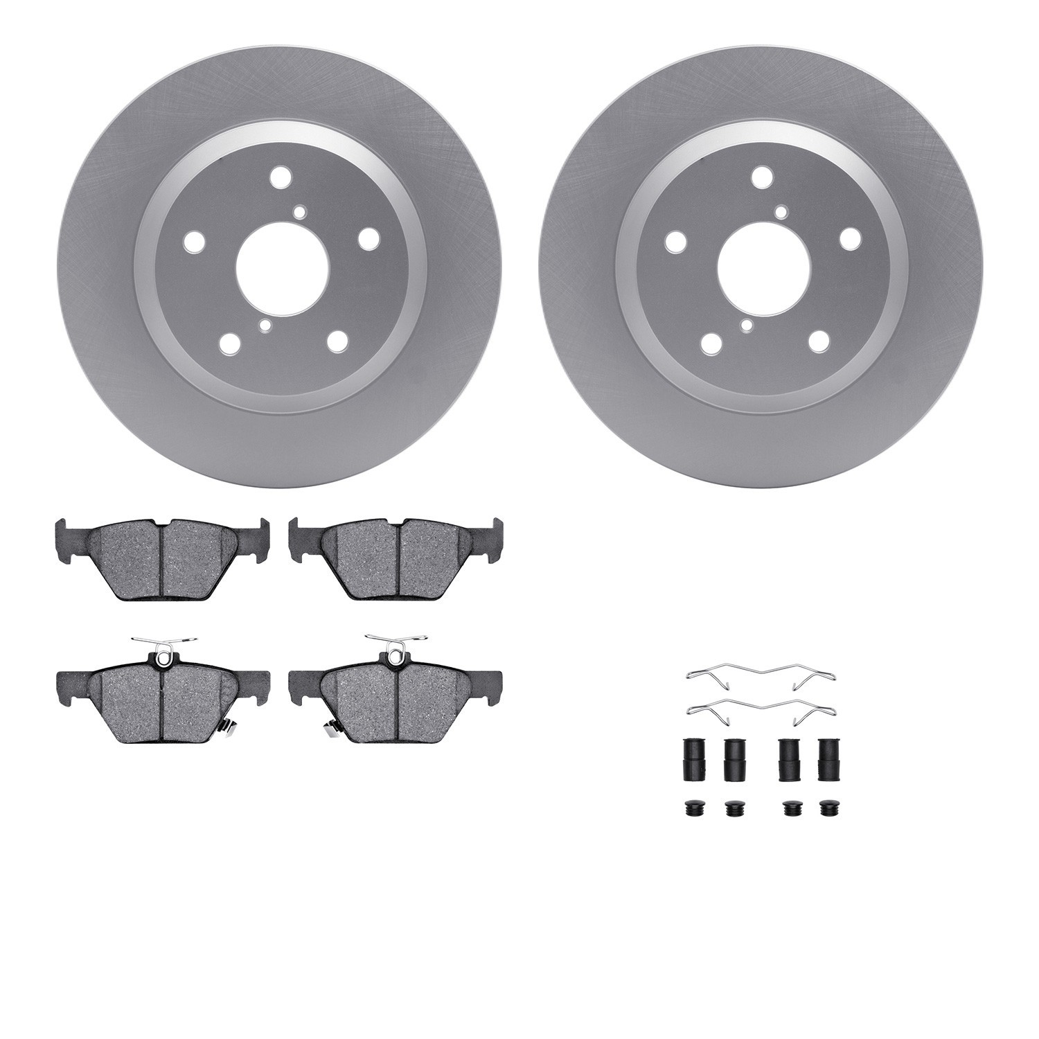 DYN-4512-13089 DFC GEOSPEC Coated Rotors with 5000 Brake Pads - Ceramic and Hardware
