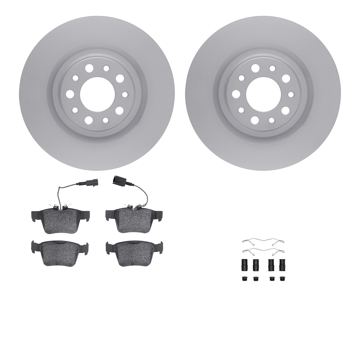 DYN-4512-16005 DFC GEOSPEC Coated Rotors with 5000 Brake Pads - Ceramic and Hardware