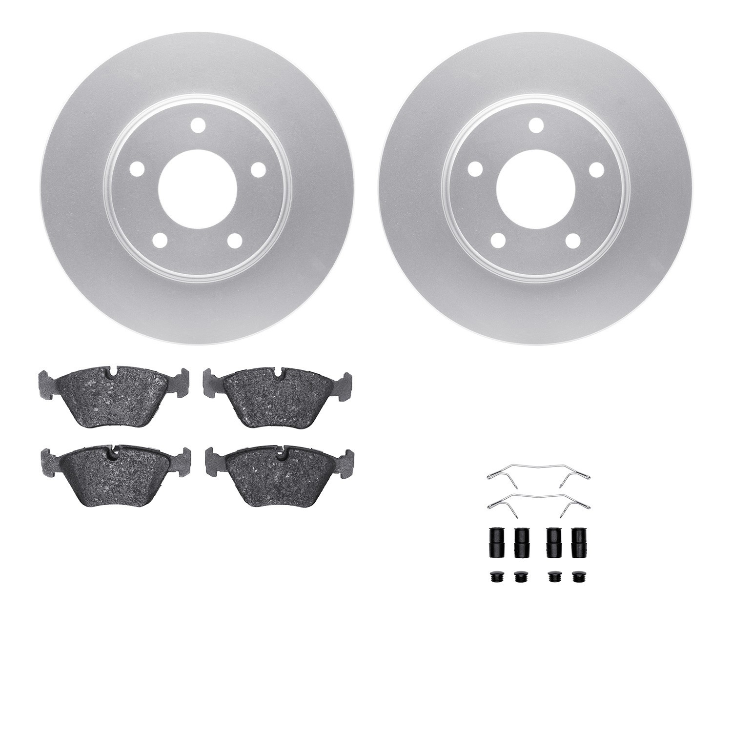 DYN 4512-20034 DFC GEOSPEC Coated Rotors with 5000 Brake Pads - Ceramic and Hardware