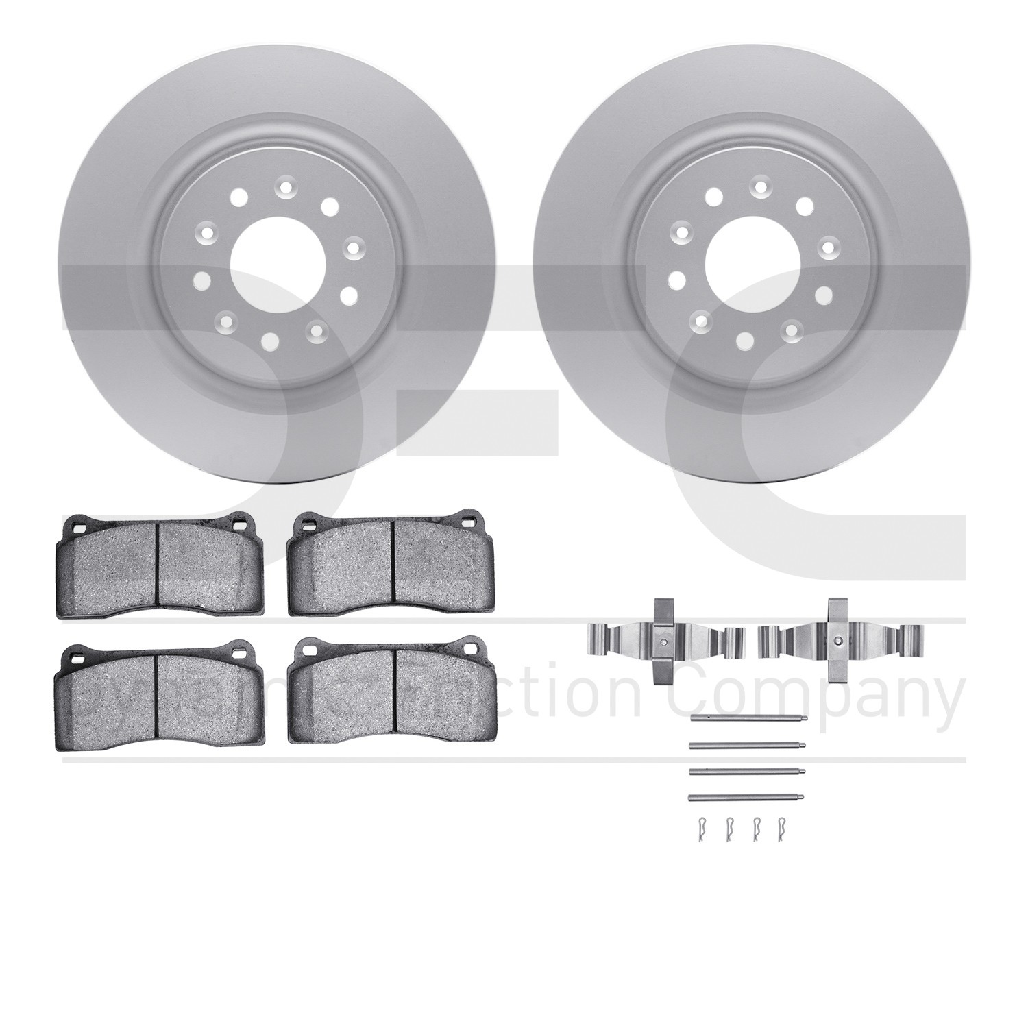 DYN 4512-20040 DFC GEOSPEC Coated Rotors with 5000 Brake Pads - Ceramic and Hardware