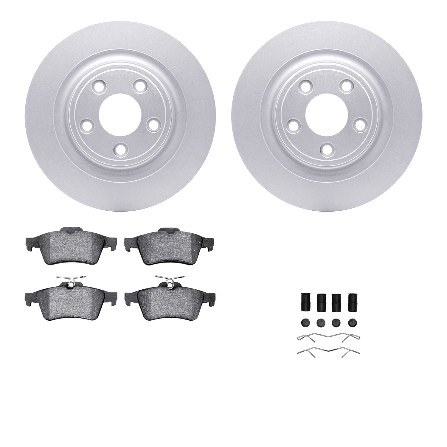 DYN 4512-20057 DFC GEOSPEC Coated Rotors with 5000 Brake Pads - Ceramic and Hardware