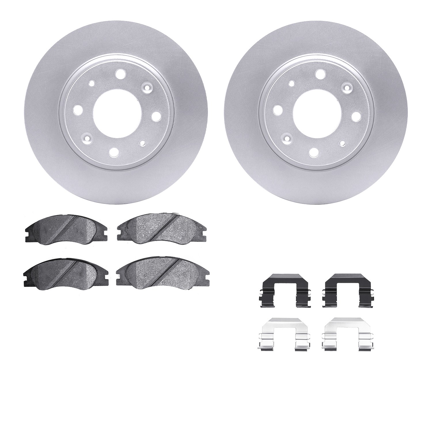 DYN 4512-21041 DFC GEOSPEC Coated Rotors with 5000 Brake Pads - Ceramic and Hardware