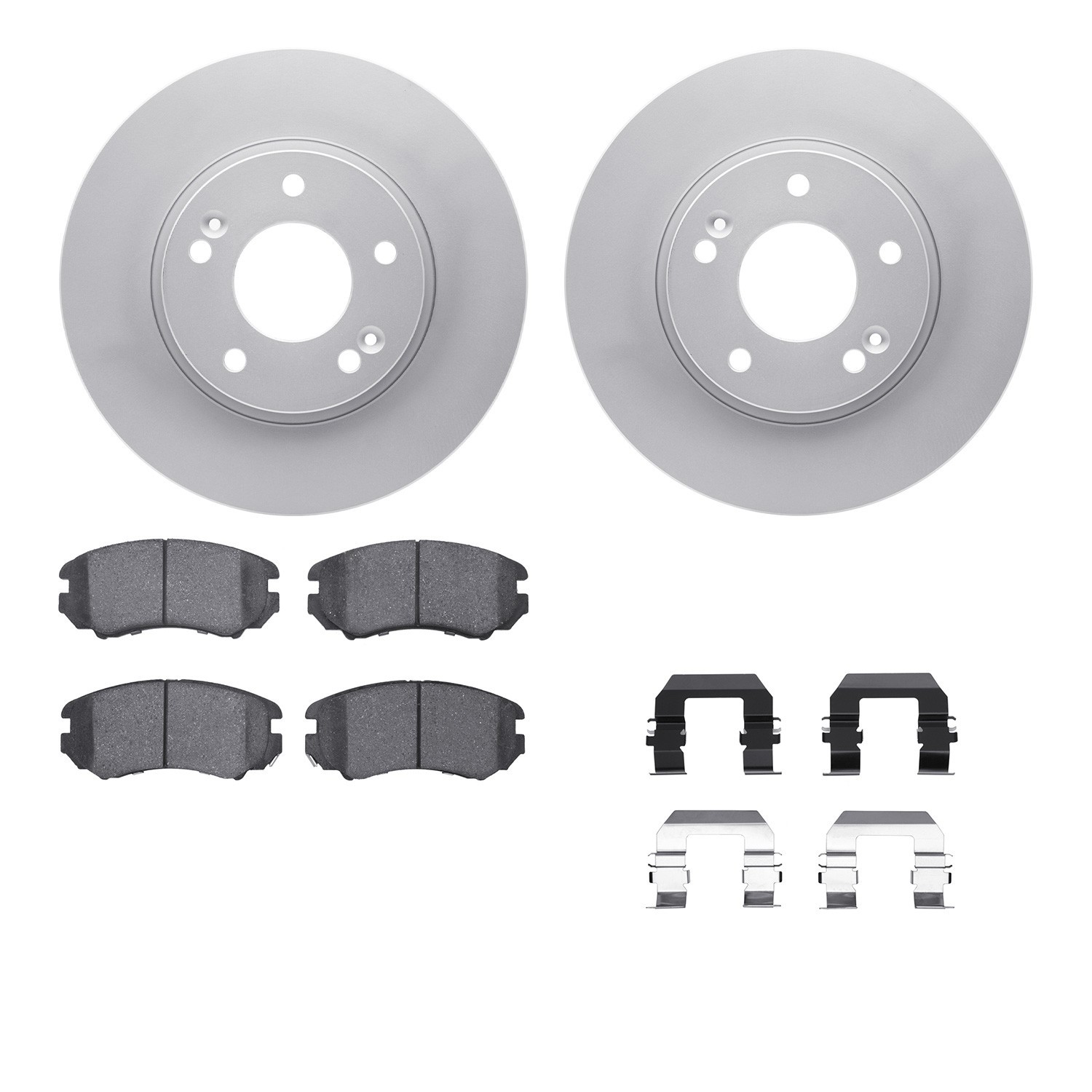 DYN-4512-21045 DFC GEOSPEC Coated Rotors with 5000 Brake Pads - Ceramic and Hardware