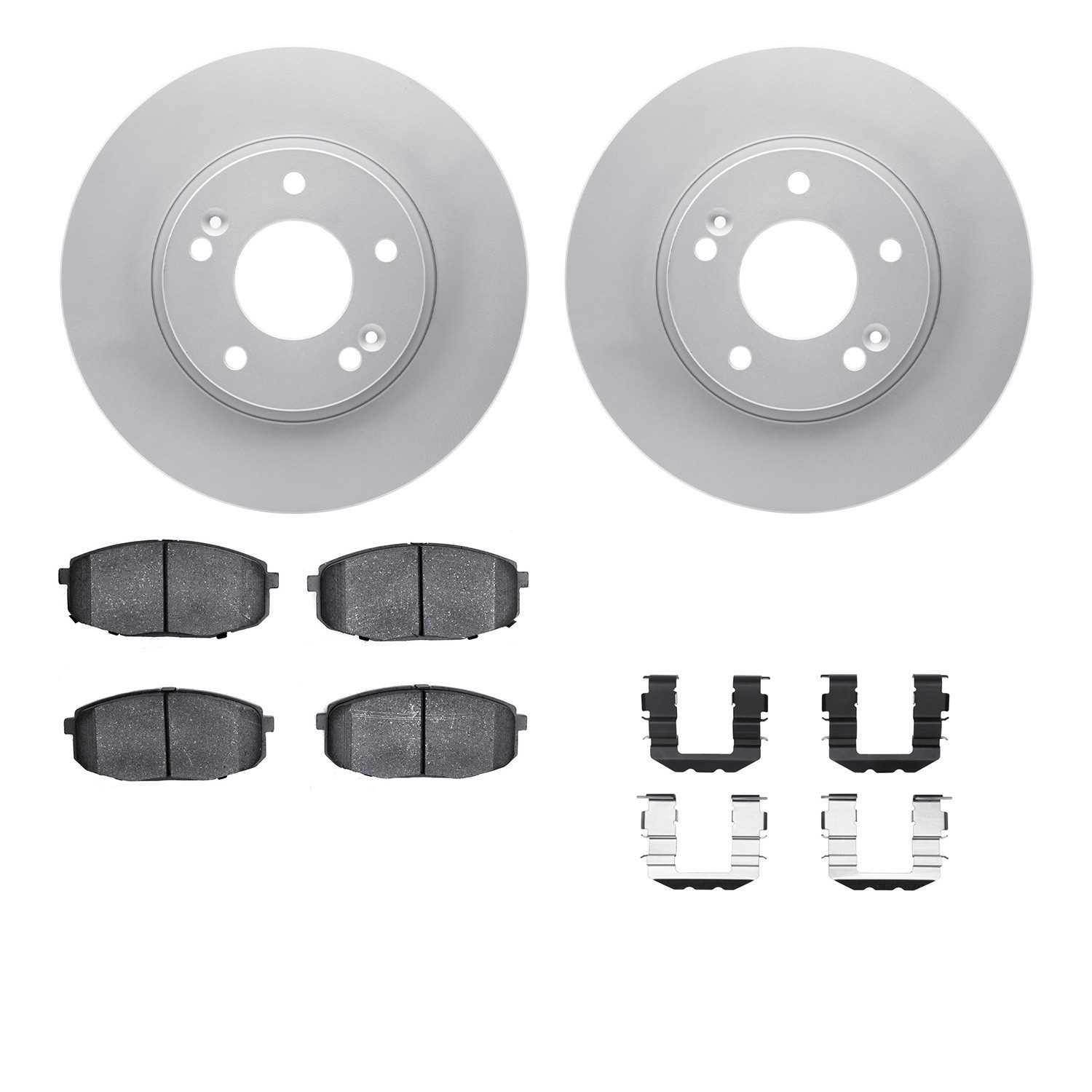 DYN-4512-21046 DFC GEOSPEC Coated Rotors with 5000 Brake Pads - Ceramic and Hardware