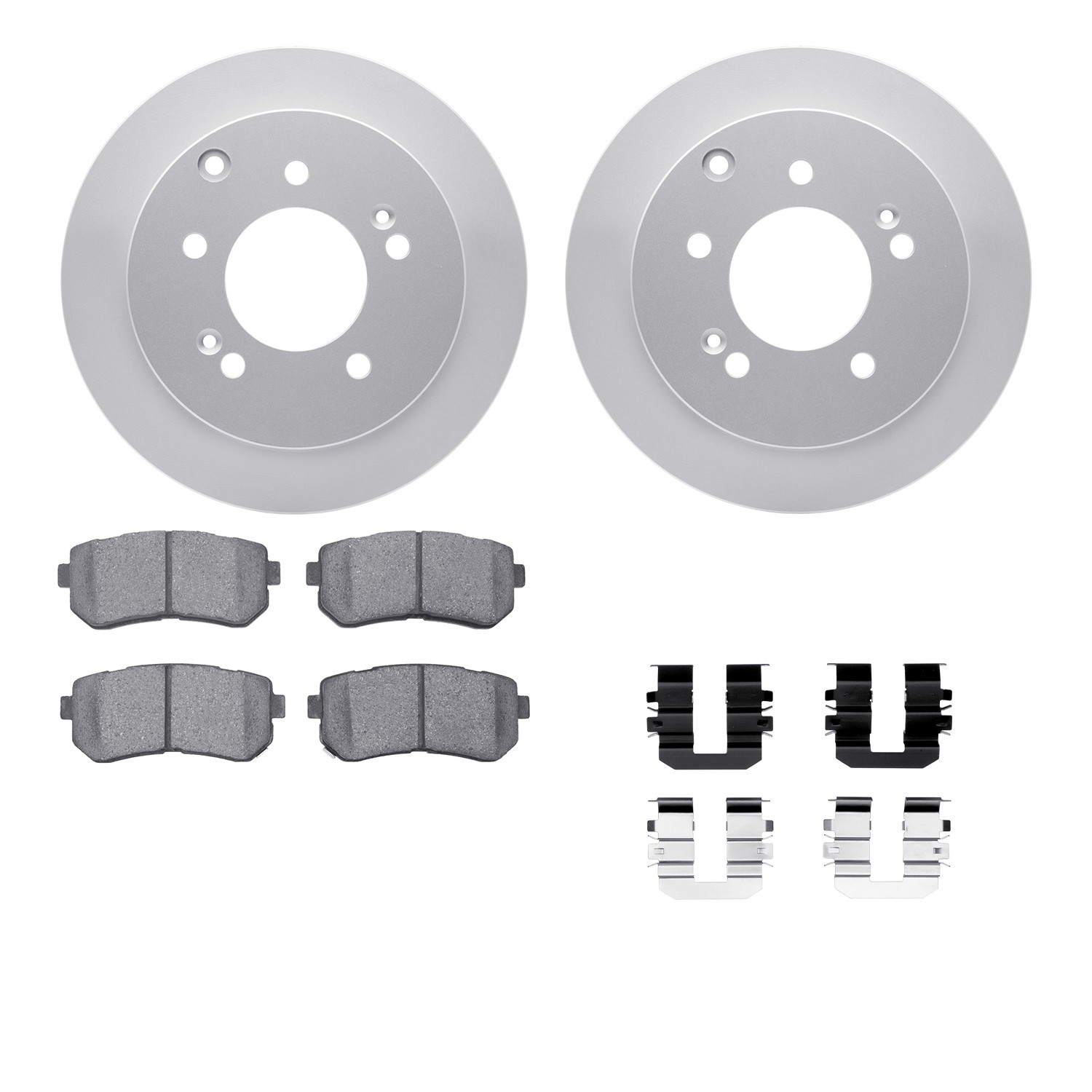 DYN 4512-21049 DFC GEOSPEC Coated Rotors with 5000 Brake Pads - Ceramic and Hardware