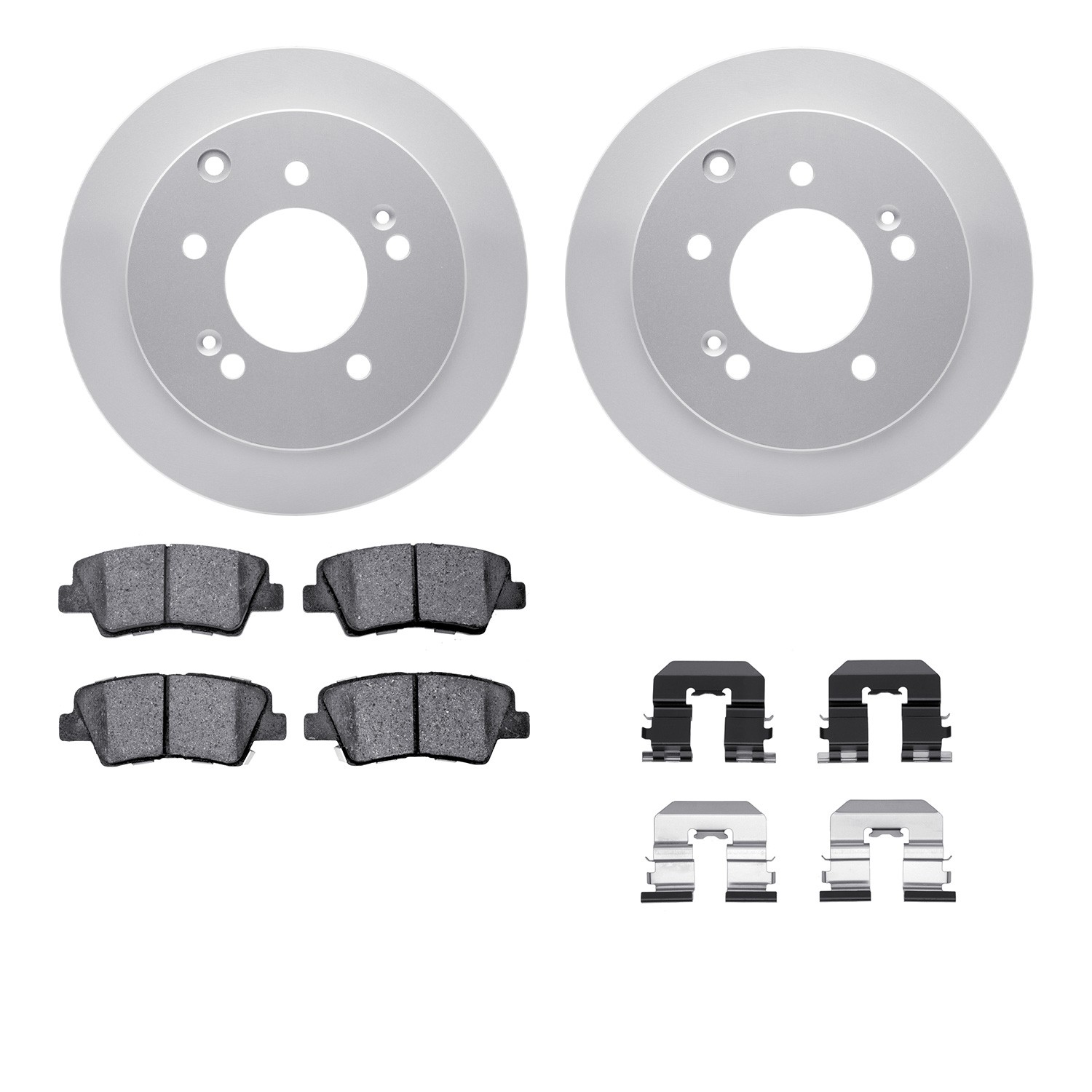 DYN-4512-21050 DFC GEOSPEC Coated Rotors with 5000 Brake Pads - Ceramic and Hardware