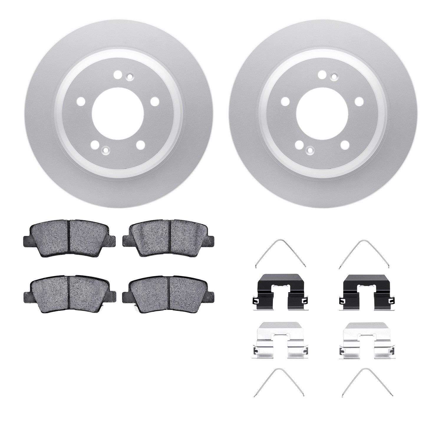 DYN 4512-21051 DFC GEOSPEC Coated Rotors with 5000 Brake Pads - Ceramic and Hardware
