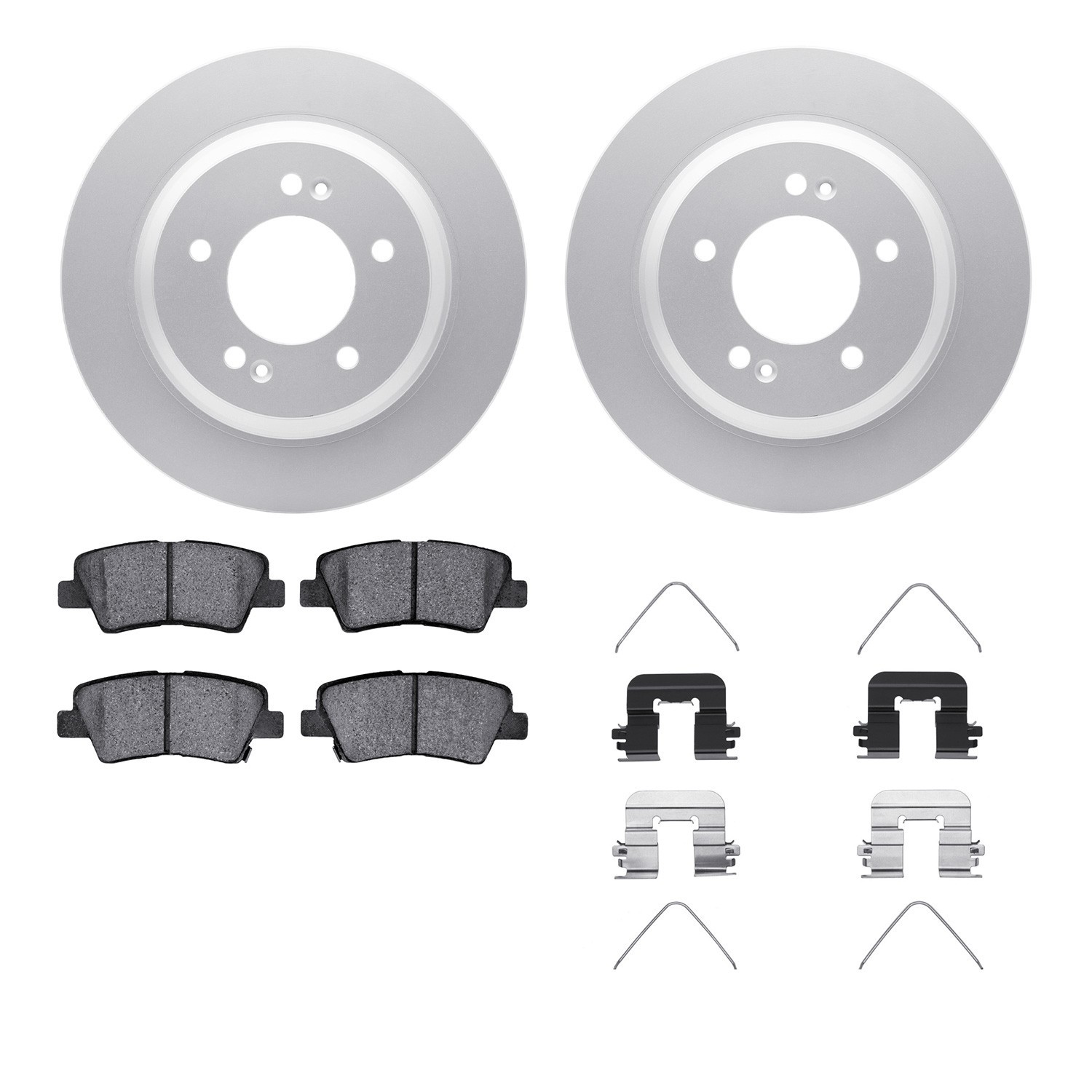 DYN 4512-21052 DFC GEOSPEC Coated Rotors with 5000 Brake Pads - Ceramic and Hardware