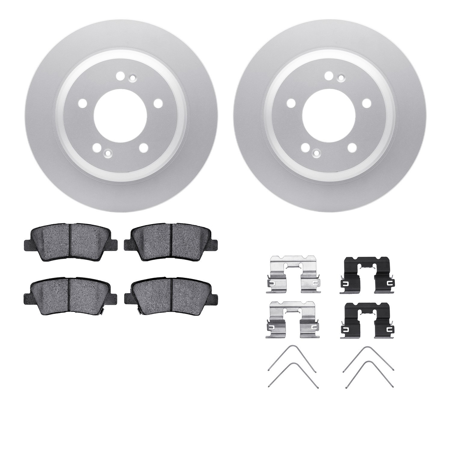 DYN 4512-21053 DFC GEOSPEC Coated Rotors with 5000 Brake Pads - Ceramic and Hardware