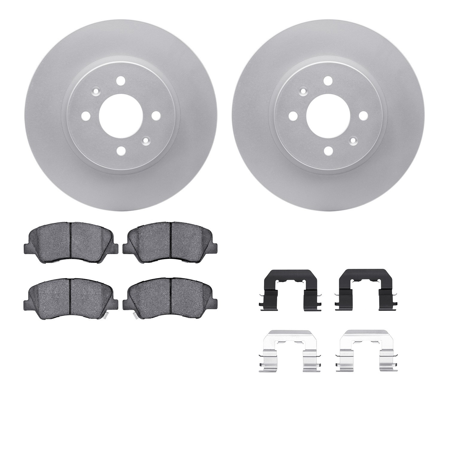 DYN-4512-21055 DFC GEOSPEC Coated Rotors with 5000 Brake Pads - Ceramic and Hardware