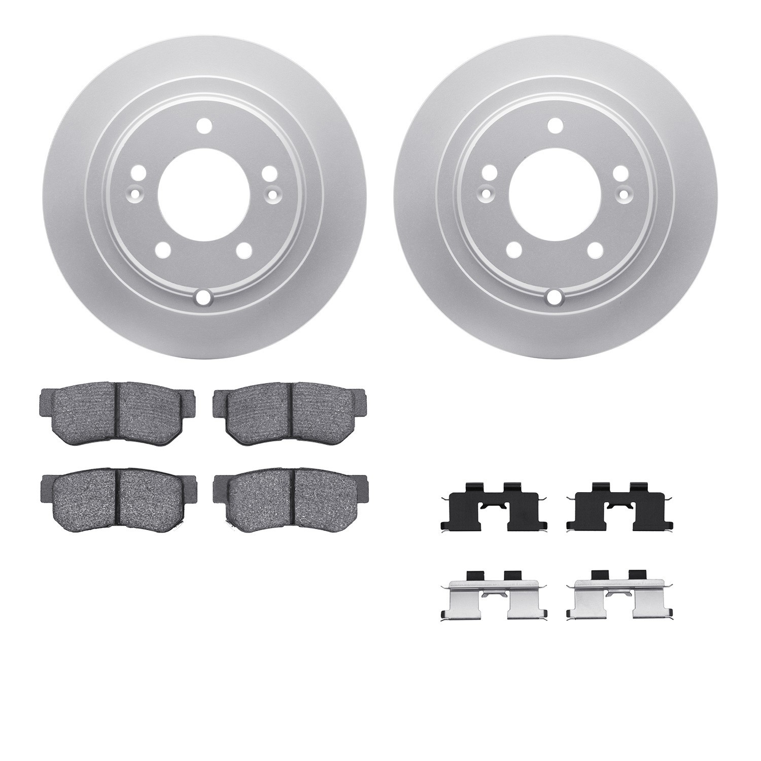 DYN 4512-21059 DFC GEOSPEC Coated Rotors with 5000 Brake Pads - Ceramic and Hardware