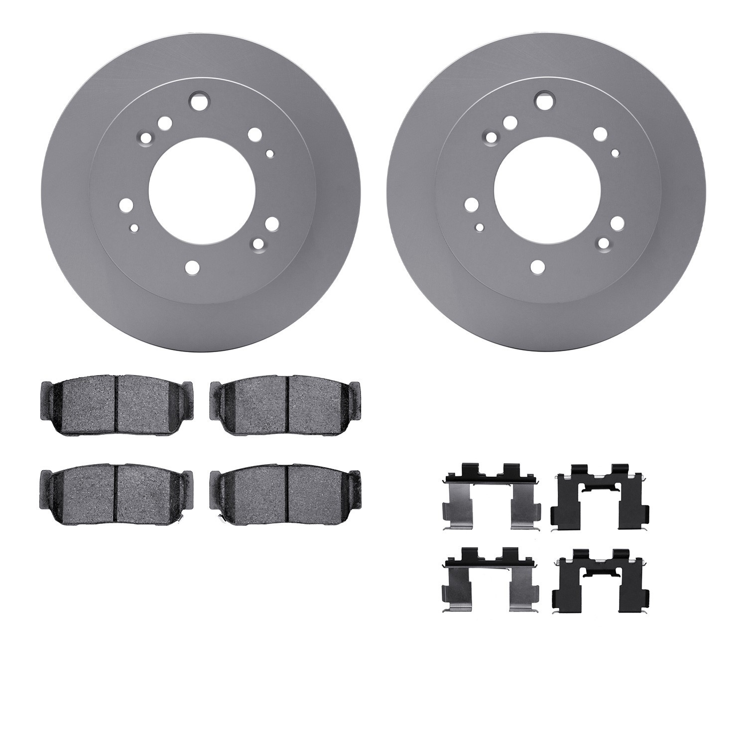 DYN 4512-21061 DFC GEOSPEC Coated Rotors with 5000 Brake Pads - Ceramic and Hardware