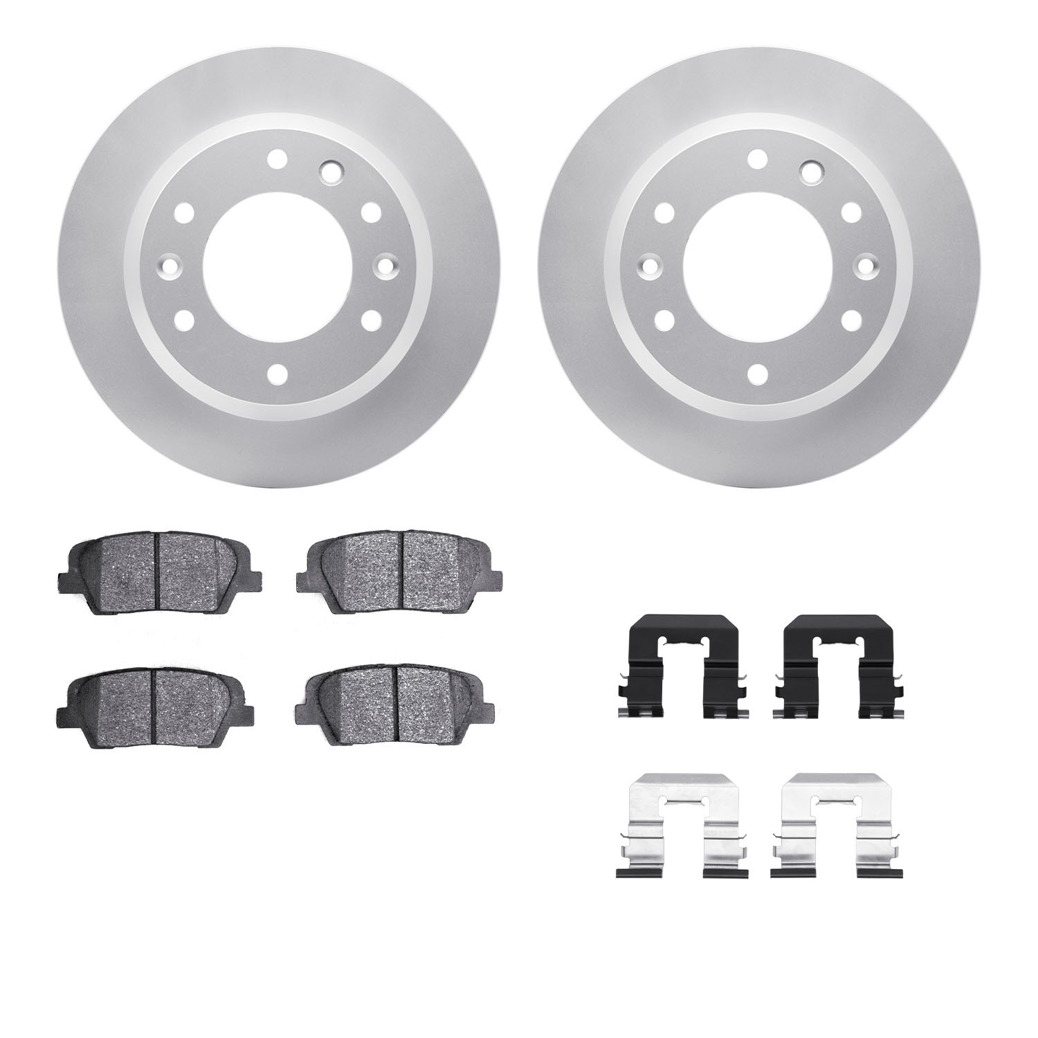 DYN 4512-21065 DFC GEOSPEC Coated Rotors with 5000 Brake Pads - Ceramic and Hardware