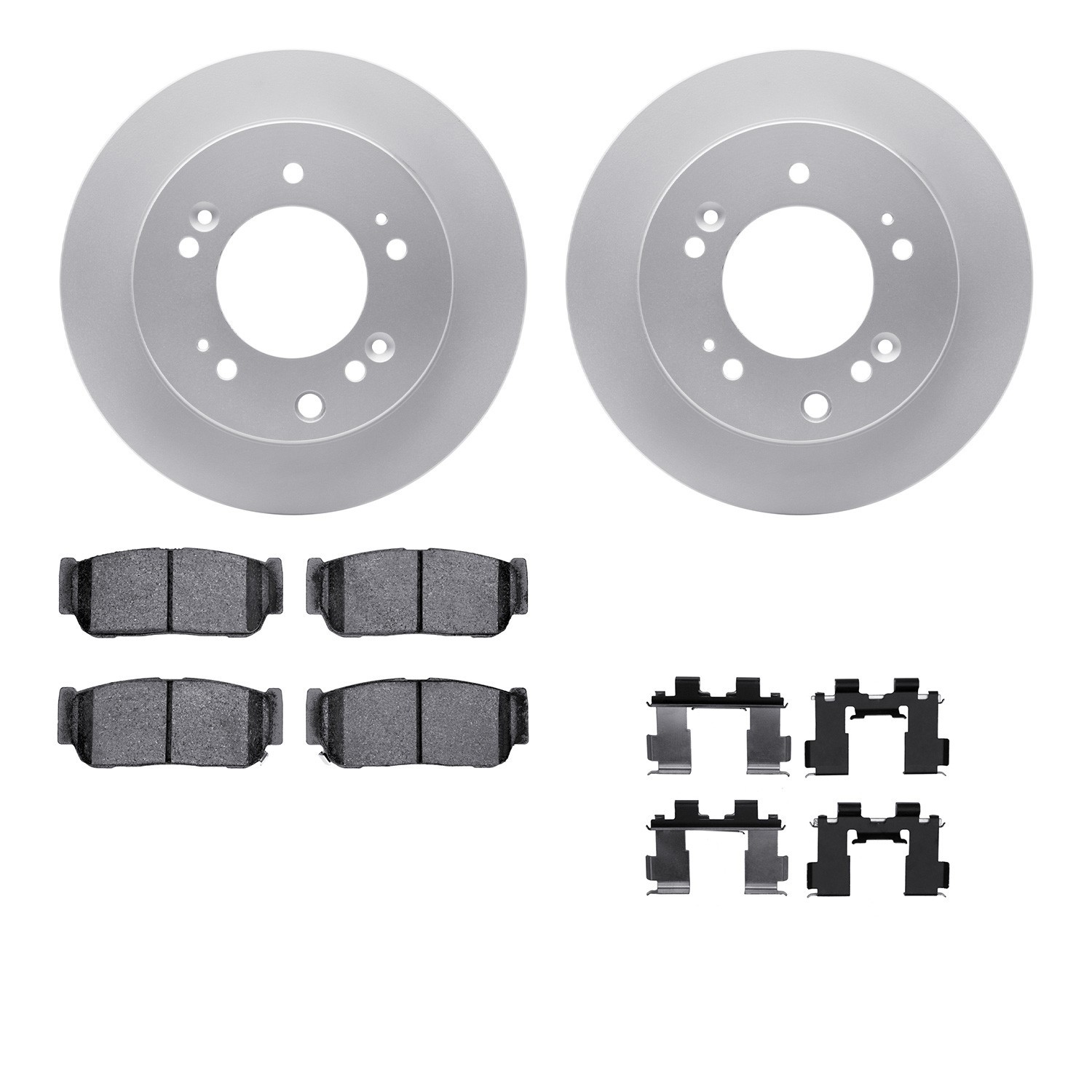 DYN 4512-21067 DFC GEOSPEC Coated Rotors with 5000 Brake Pads - Ceramic and Hardware