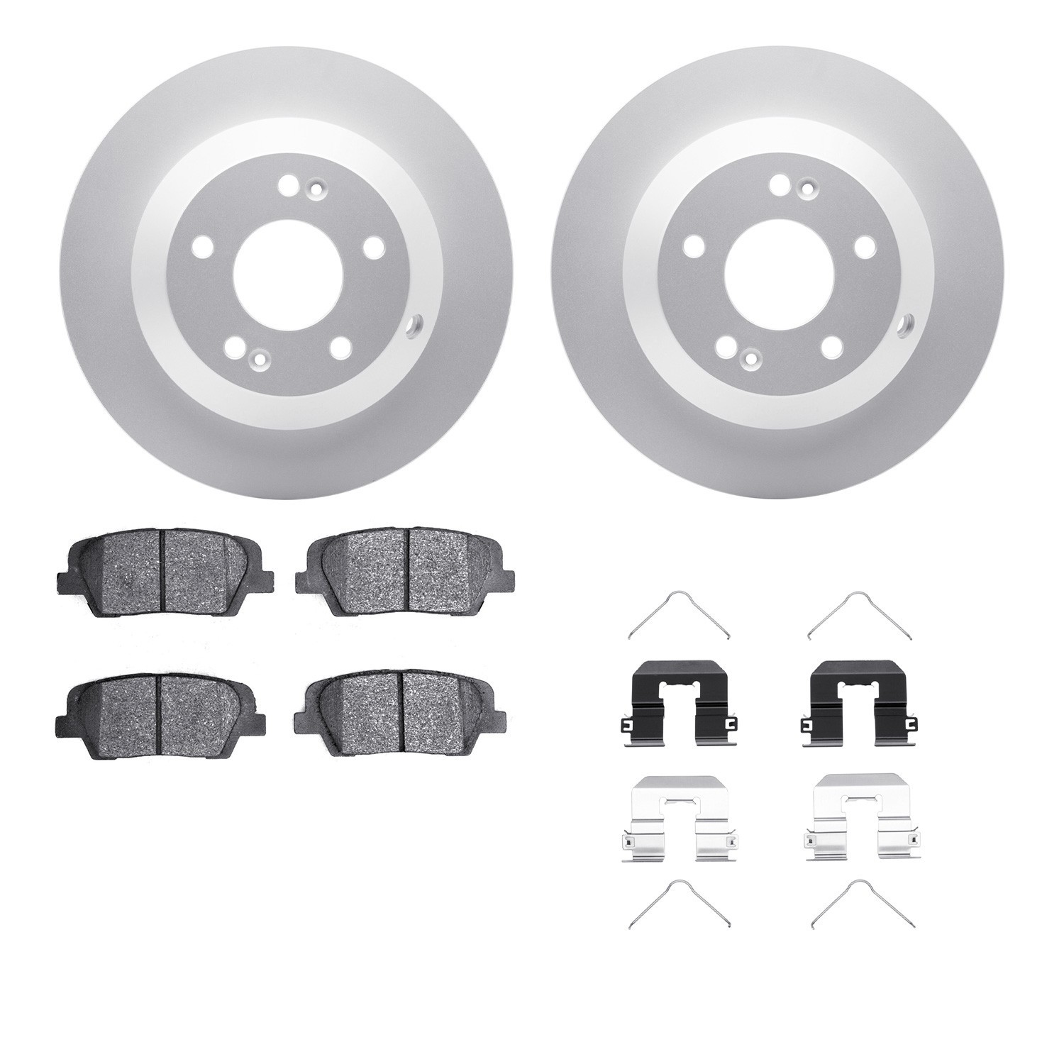 DYN 4512-21070 DFC GEOSPEC Coated Rotors with 5000 Brake Pads - Ceramic and Hardware