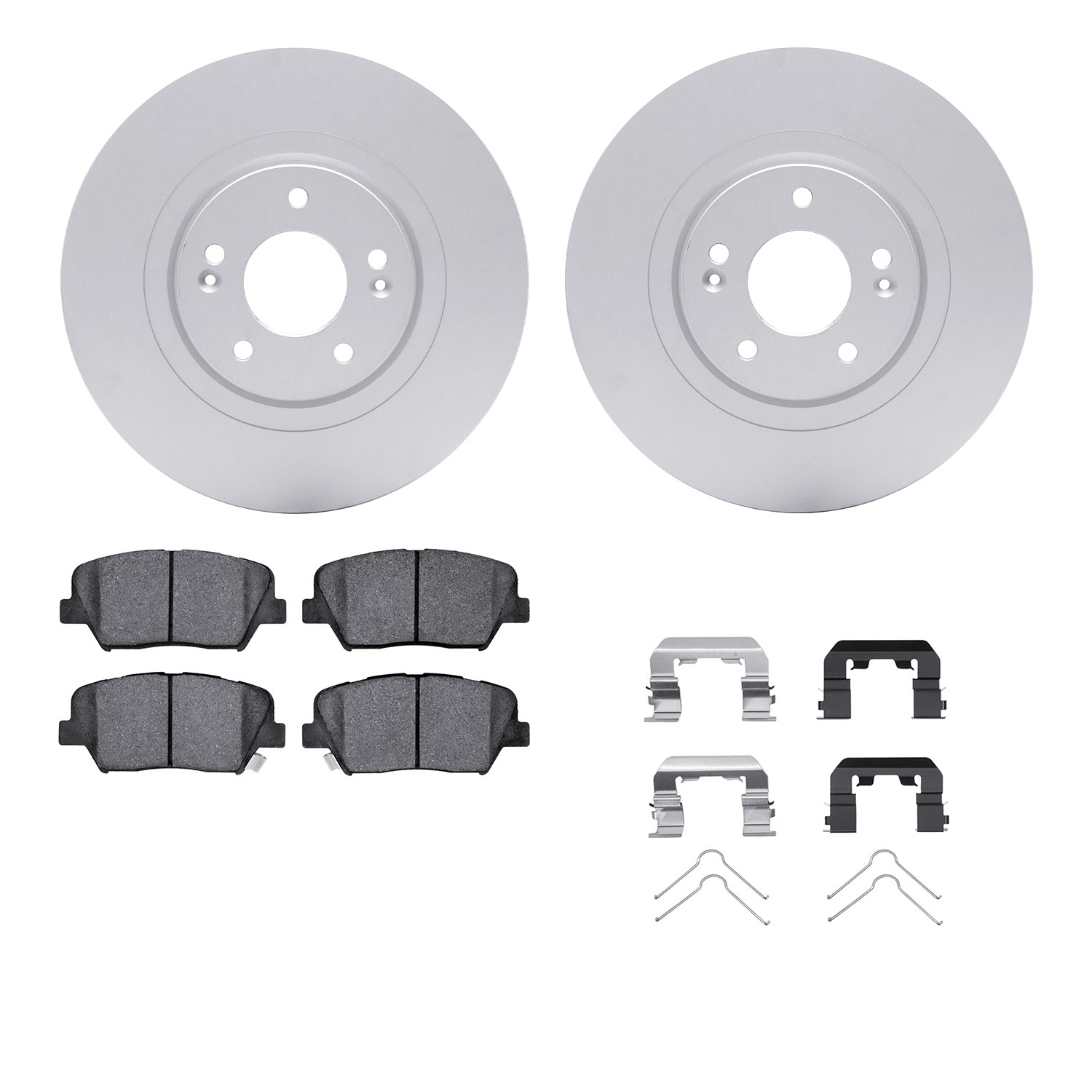 DYN-4512-21071 DFC GEOSPEC Coated Rotors with 5000 Brake Pads - Ceramic and Hardware