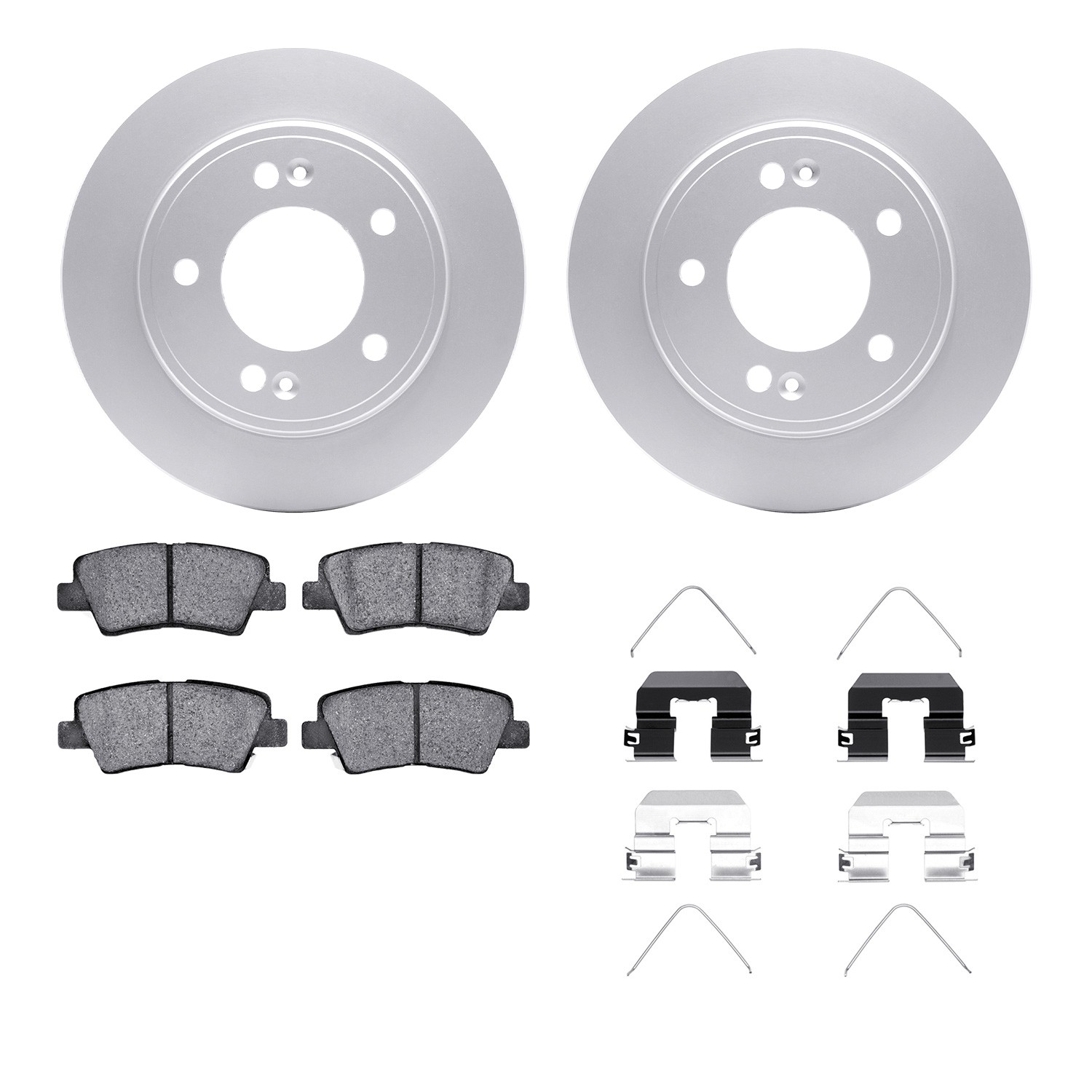 DYN-4512-21074 DFC GEOSPEC Coated Rotors with 5000 Brake Pads - Ceramic and Hardware