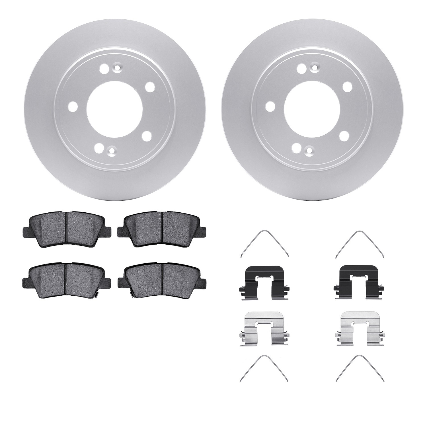 DYN-4512-21075 DFC GEOSPEC Coated Rotors with 5000 Brake Pads - Ceramic and Hardware