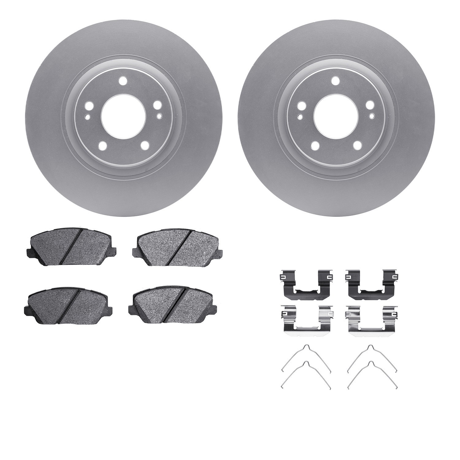 DYN 4512-21076 DFC GEOSPEC Coated Rotors with 5000 Brake Pads - Ceramic and Hardware