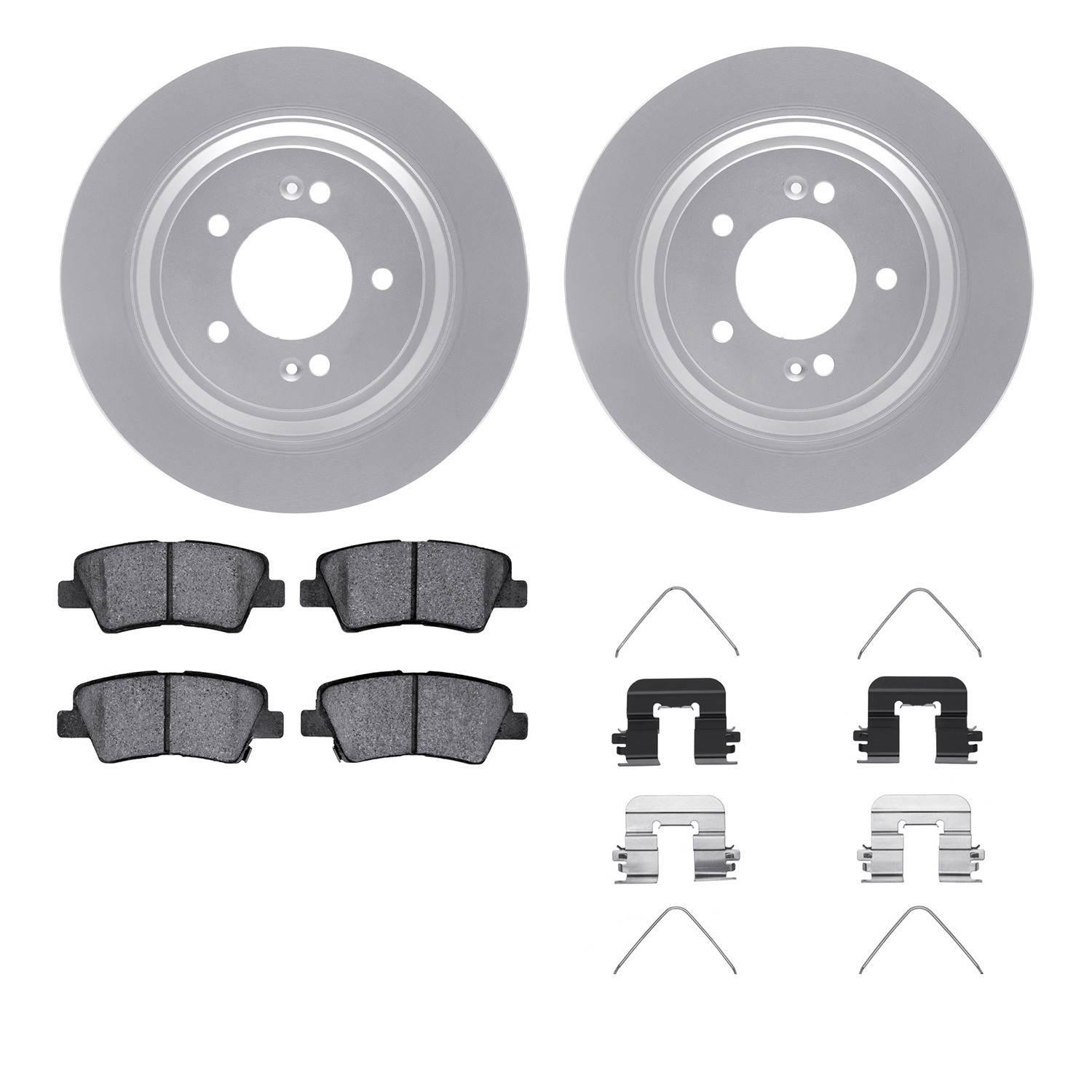 DYN-4512-21077 DFC GEOSPEC Coated Rotors with 5000 Brake Pads - Ceramic and Hardware
