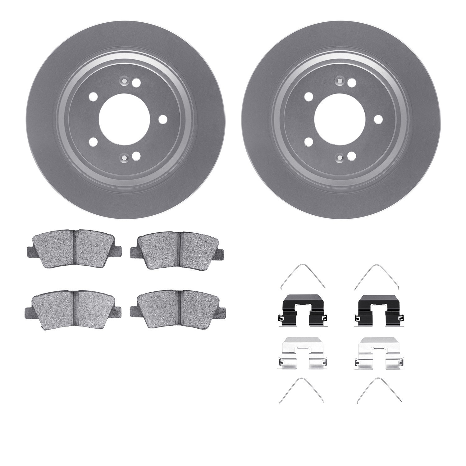 DYN-4512-21078 DFC GEOSPEC Coated Rotors with 5000 Brake Pads - Ceramic and Hardware