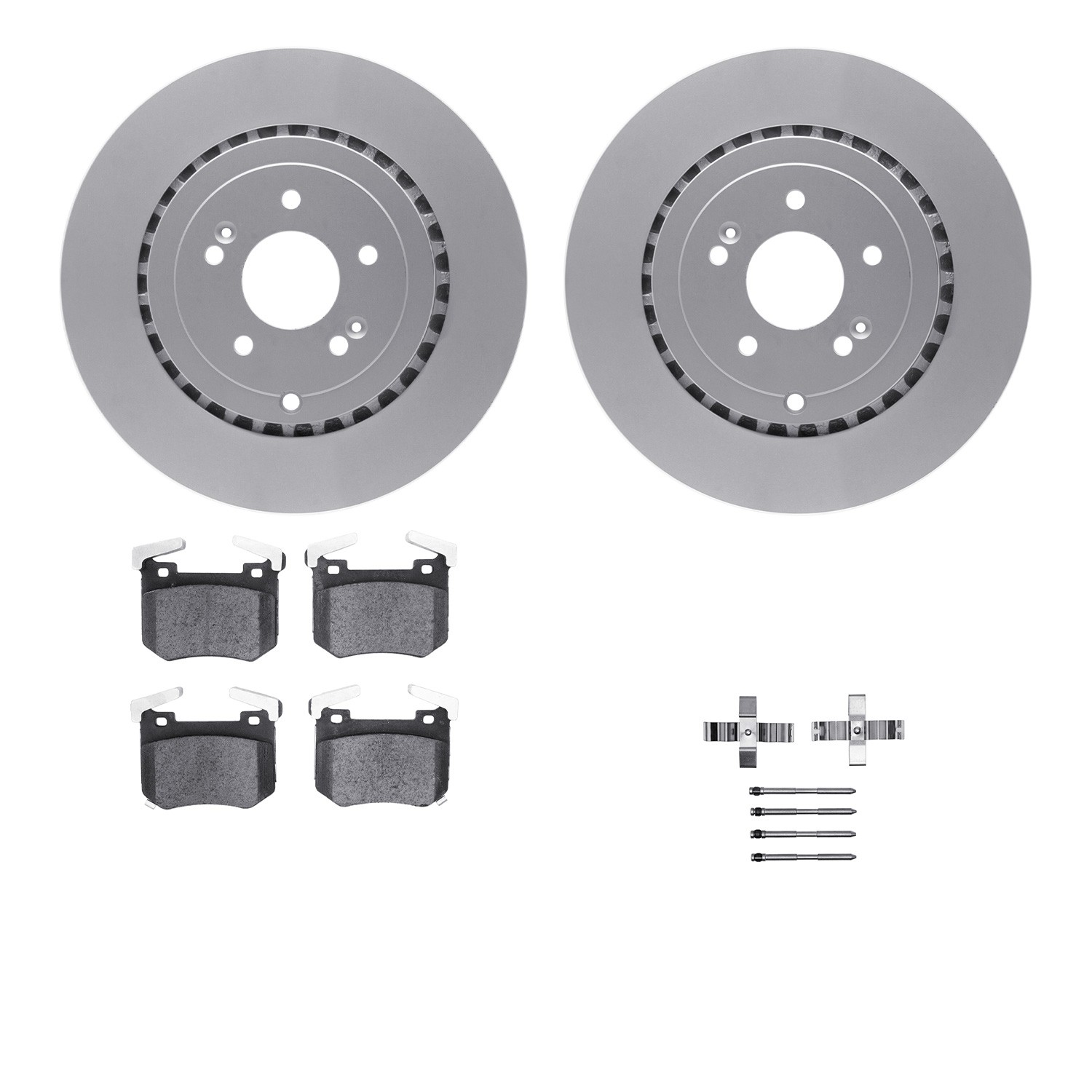 DYN 4512-21081 DFC GEOSPEC Coated Rotors with 5000 Brake Pads - Ceramic and Hardware