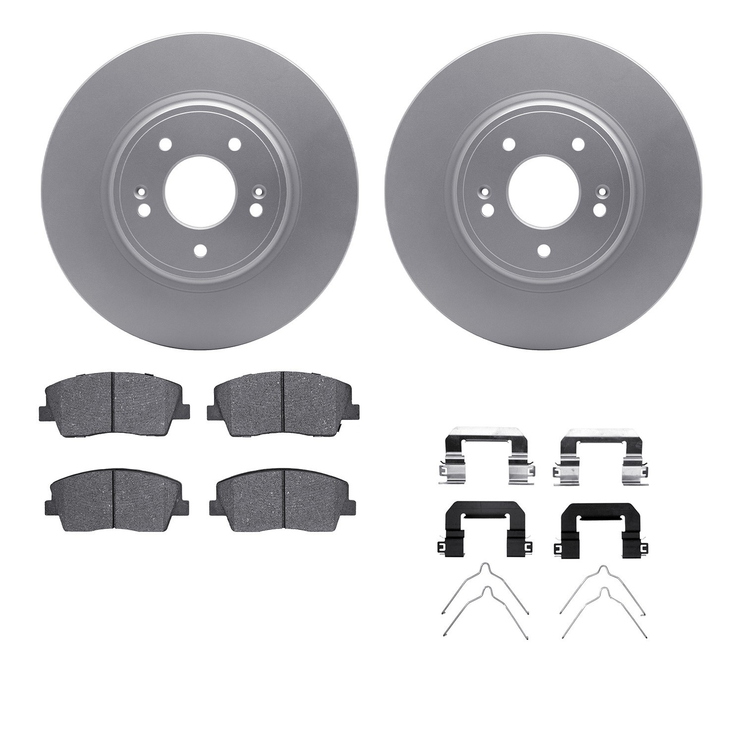 DYN 4512-21082 DFC GEOSPEC Coated Rotors with 5000 Brake Pads - Ceramic and Hardware