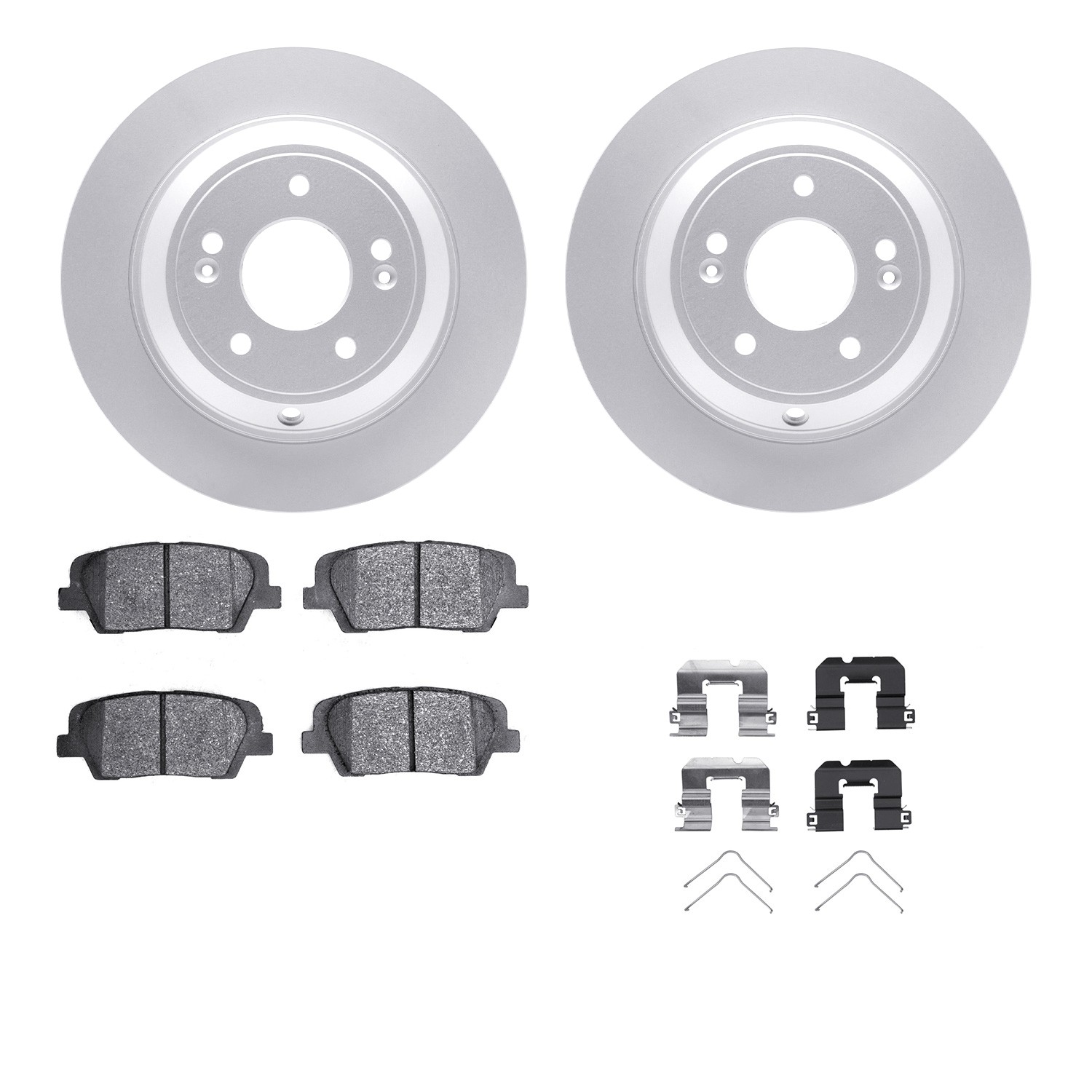 DYN 4512-21083 DFC GEOSPEC Coated Rotors with 5000 Brake Pads - Ceramic and Hardware