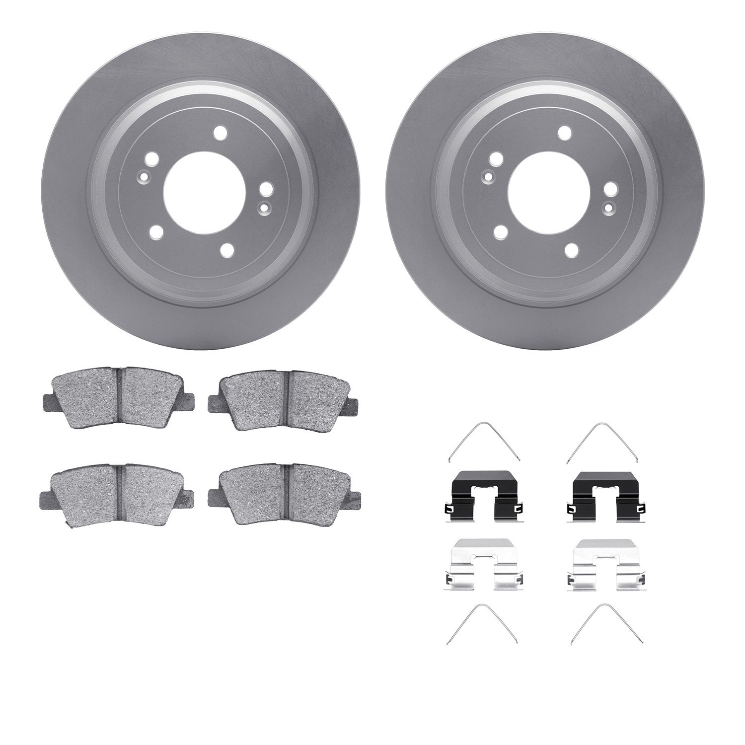 DYN 4512-21084 DFC GEOSPEC Coated Rotors with 5000 Brake Pads - Ceramic and Hardware