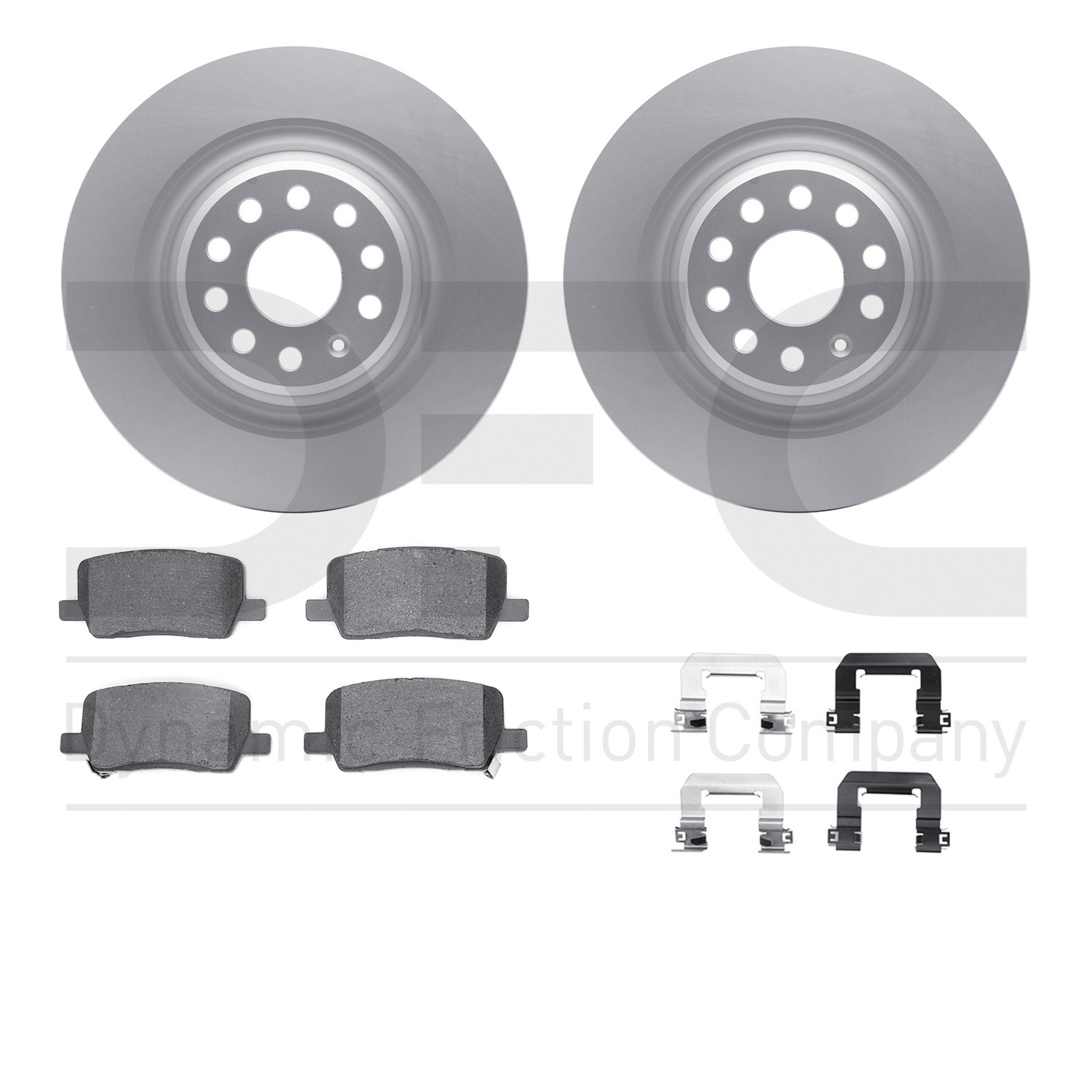 DYN 4512-26010 DFC GEOSPEC Coated Rotors with 5000 Brake Pads - Ceramic and Hardware