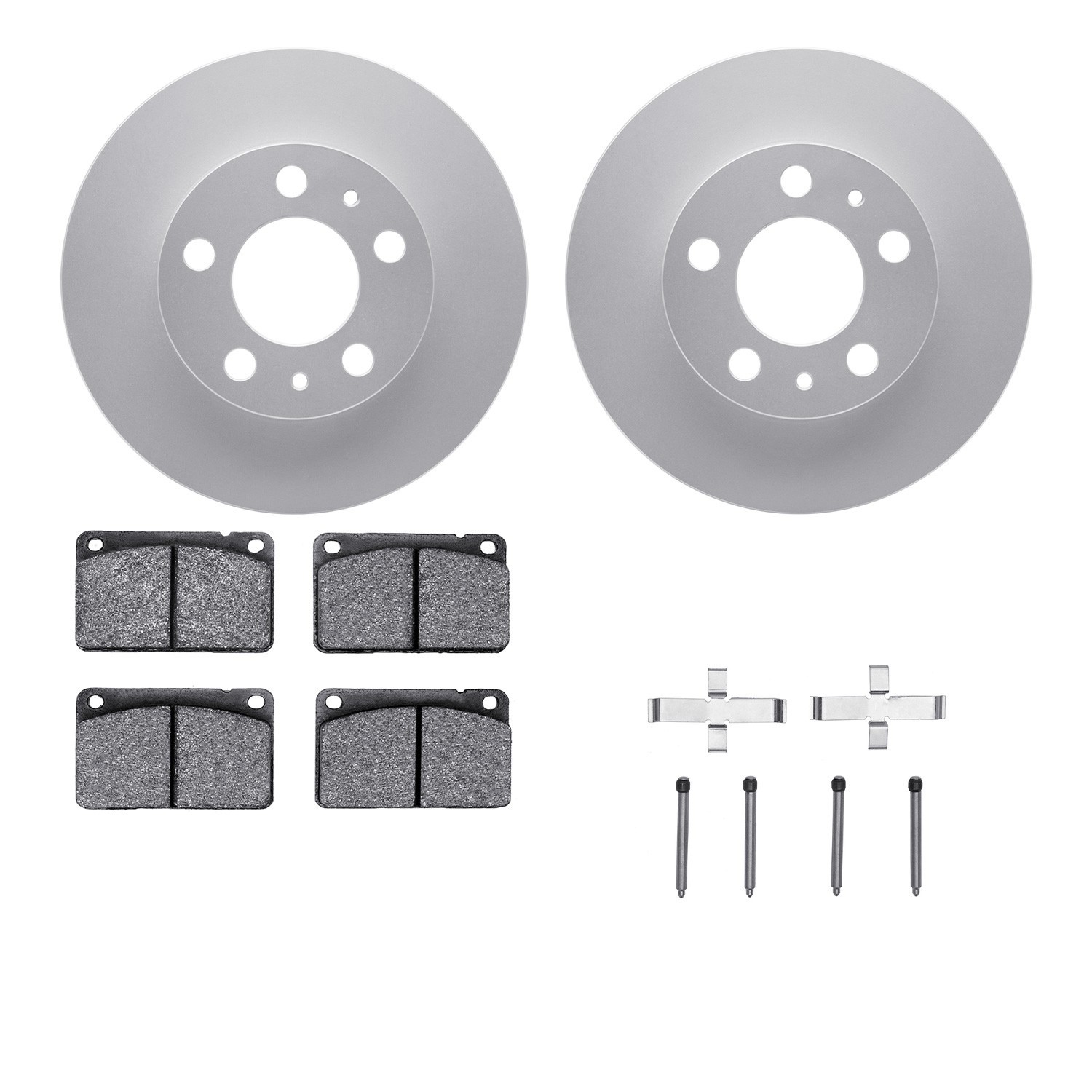 DYN 4512-27056 DFC GEOSPEC Coated Rotors with 5000 Brake Pads - Ceramic and Hardware
