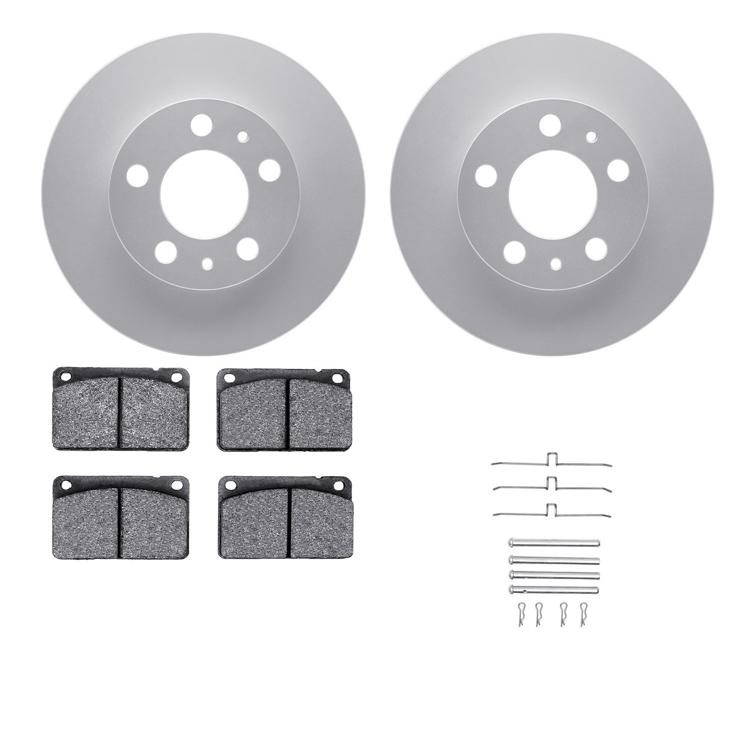 DYN 4512-27057 DFC GEOSPEC Coated Rotors with 5000 Brake Pads - Ceramic and Hardware