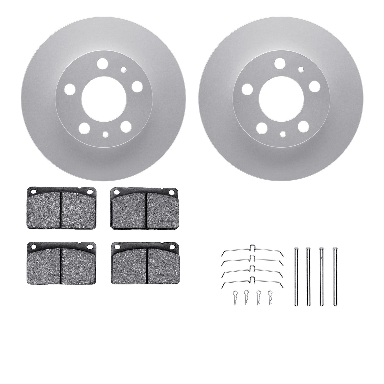 DYN 4512-27058 DFC GEOSPEC Coated Rotors with 5000 Brake Pads - Ceramic and Hardware