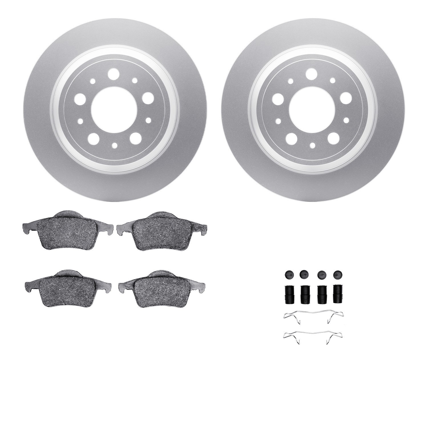 DYN-4512-27071 DFC GEOSPEC Coated Rotors with 5000 Brake Pads - Ceramic and Hardware
