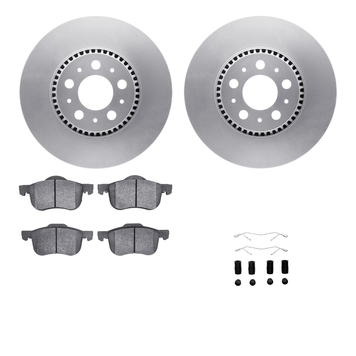 DYN 4512-27072 DFC GEOSPEC Coated Rotors with 5000 Brake Pads - Ceramic and Hardware