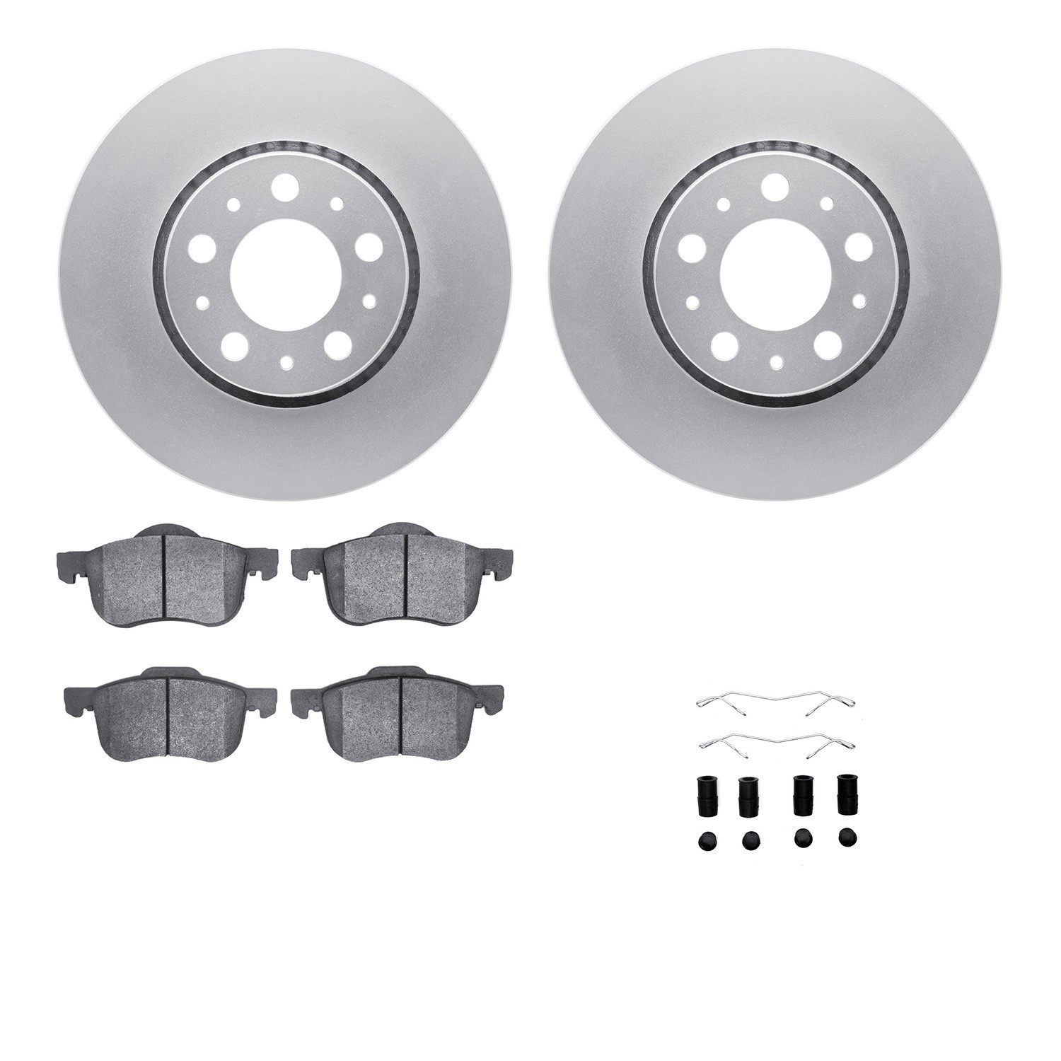 DYN 4512-27073 DFC GEOSPEC Coated Rotors with 5000 Brake Pads - Ceramic and Hardware