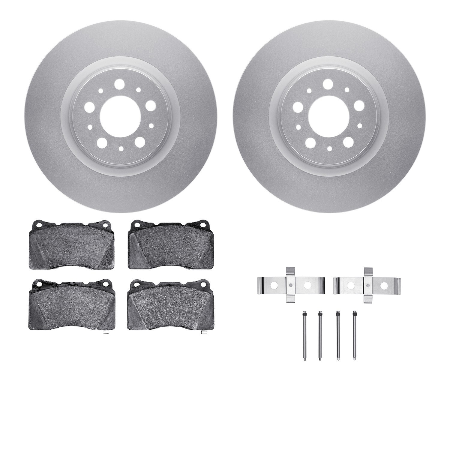 DYN-4512-27074 DFC GEOSPEC Coated Rotors with 5000 Brake Pads - Ceramic and Hardware