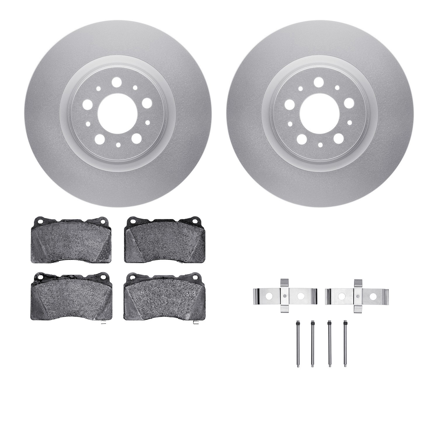 DYN 4512-27076 DFC GEOSPEC Coated Rotors with 5000 Brake Pads - Ceramic and Hardware