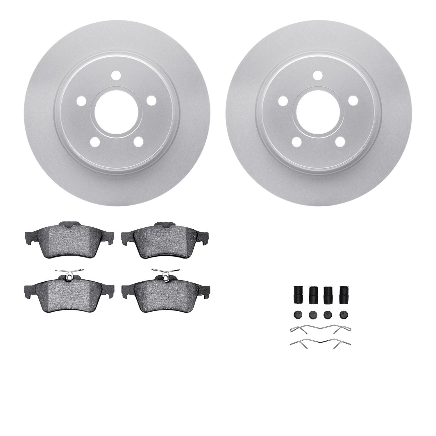 DYN 4512-27079 DFC GEOSPEC Coated Rotors with 5000 Brake Pads - Ceramic and Hardware