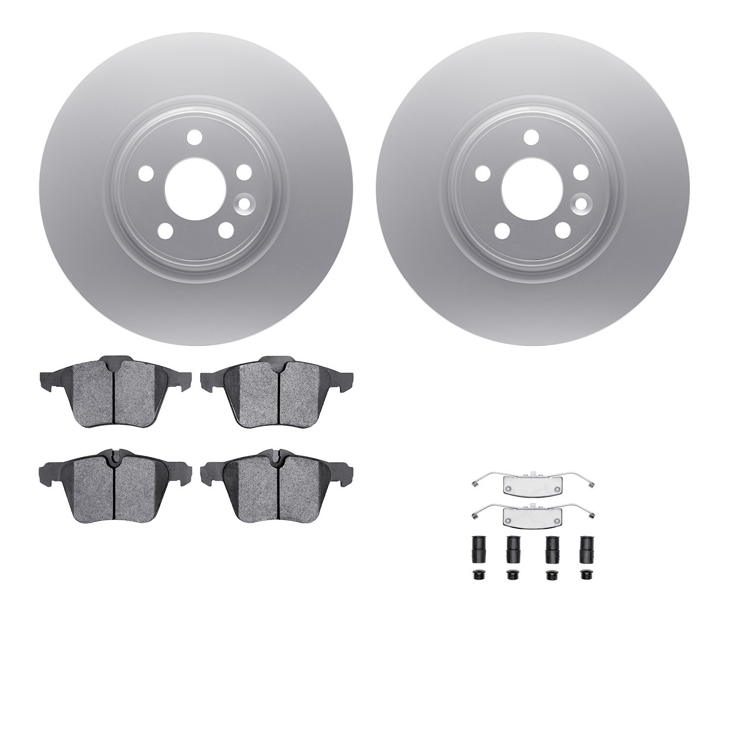 DYN 4512-27087 DFC GEOSPEC Coated Rotors with 5000 Brake Pads - Ceramic and Hardware
