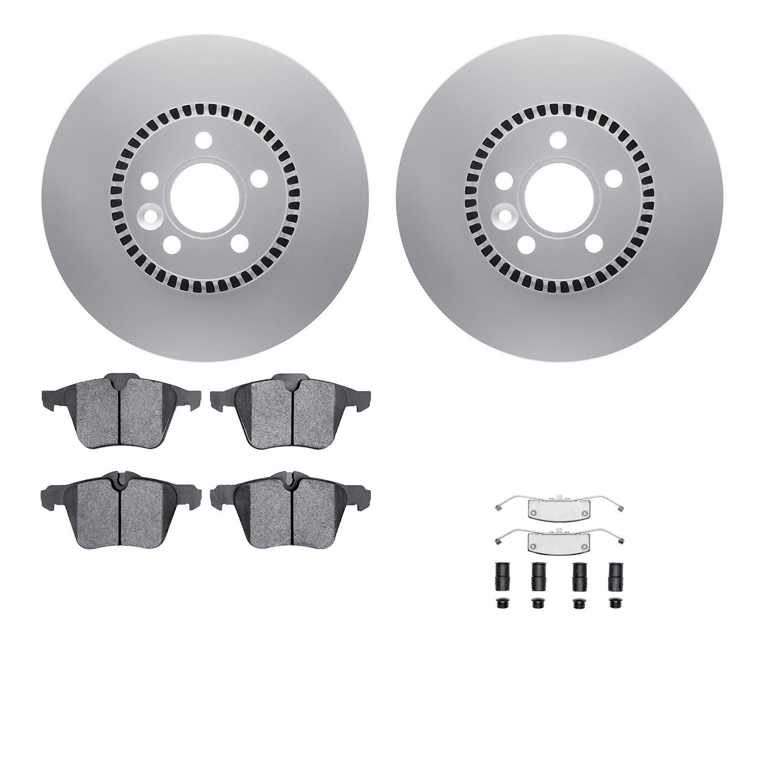 DYN 4512-27097 DFC GEOSPEC Coated Rotors with 5000 Brake Pads - Ceramic and Hardware