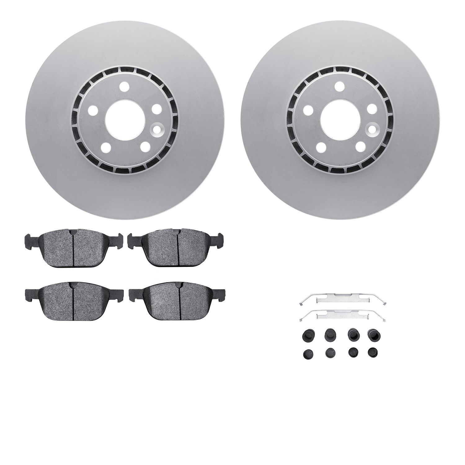DYN 4512-27100 DFC GEOSPEC Coated Rotors with 5000 Brake Pads - Ceramic and Hardware