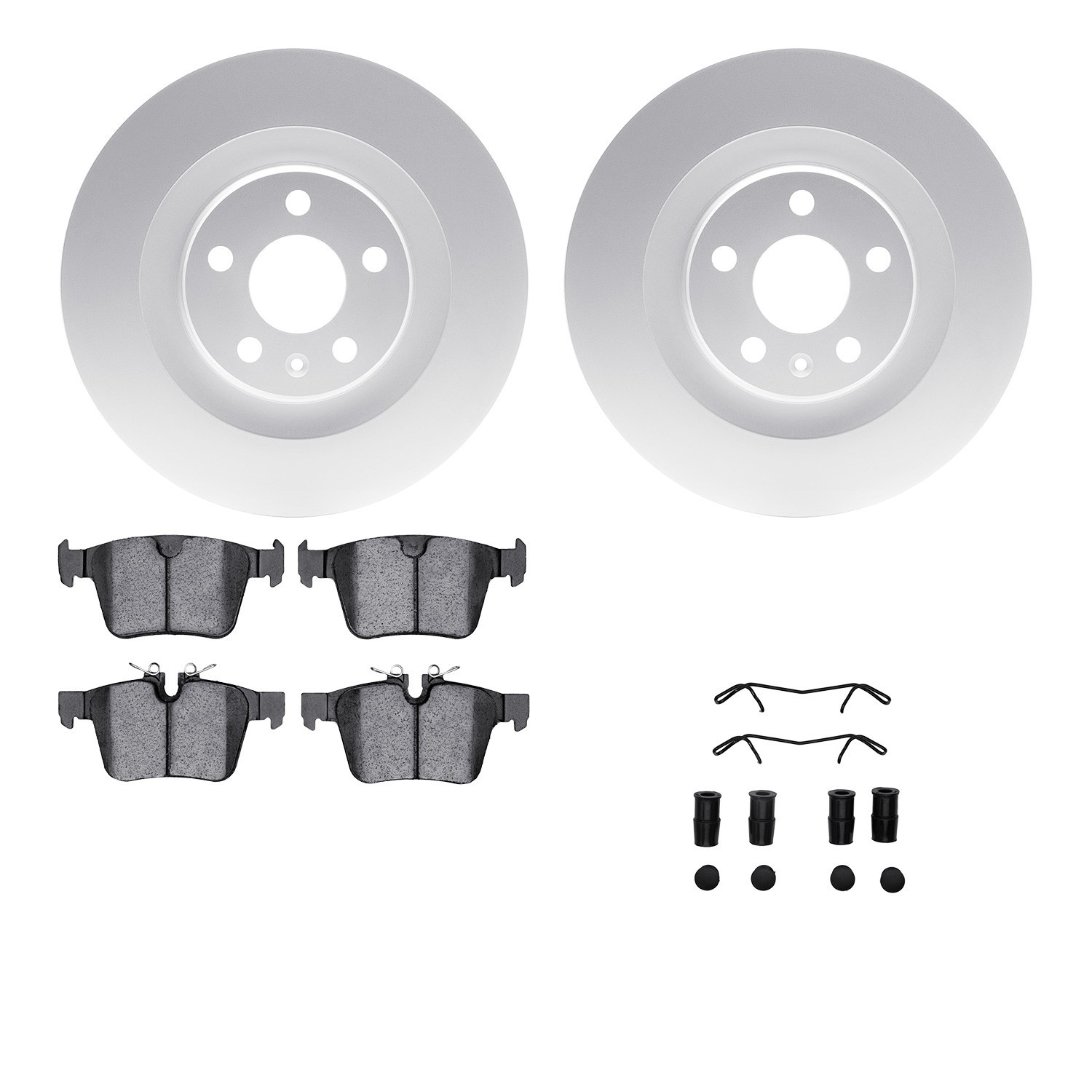 DYN 4512-27108 DFC GEOSPEC Coated Rotors with 5000 Brake Pads - Ceramic and Hardware