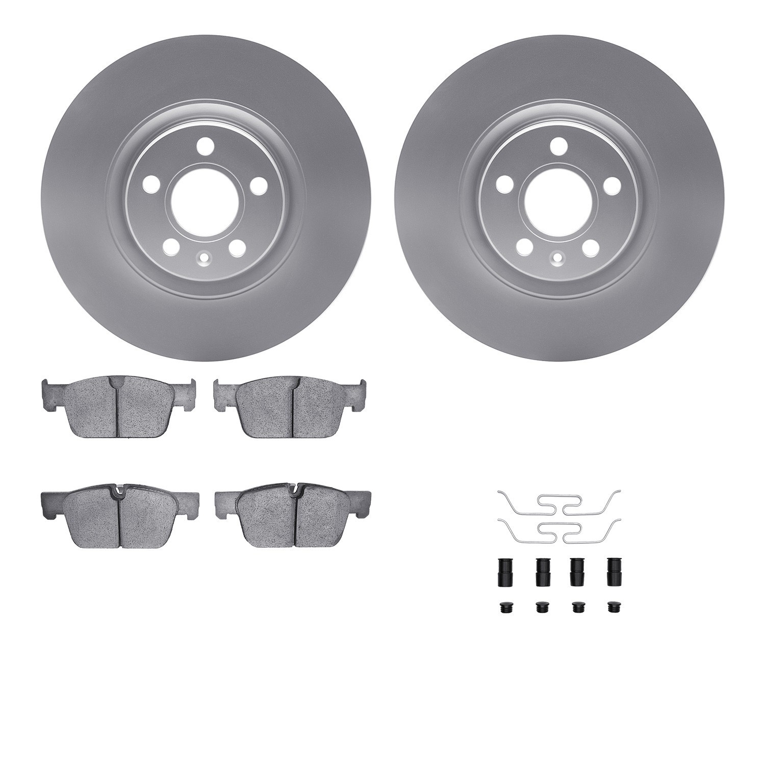 DYN 4512-27117 DFC GEOSPEC Coated Rotors with 5000 Brake Pads - Ceramic and Hardware