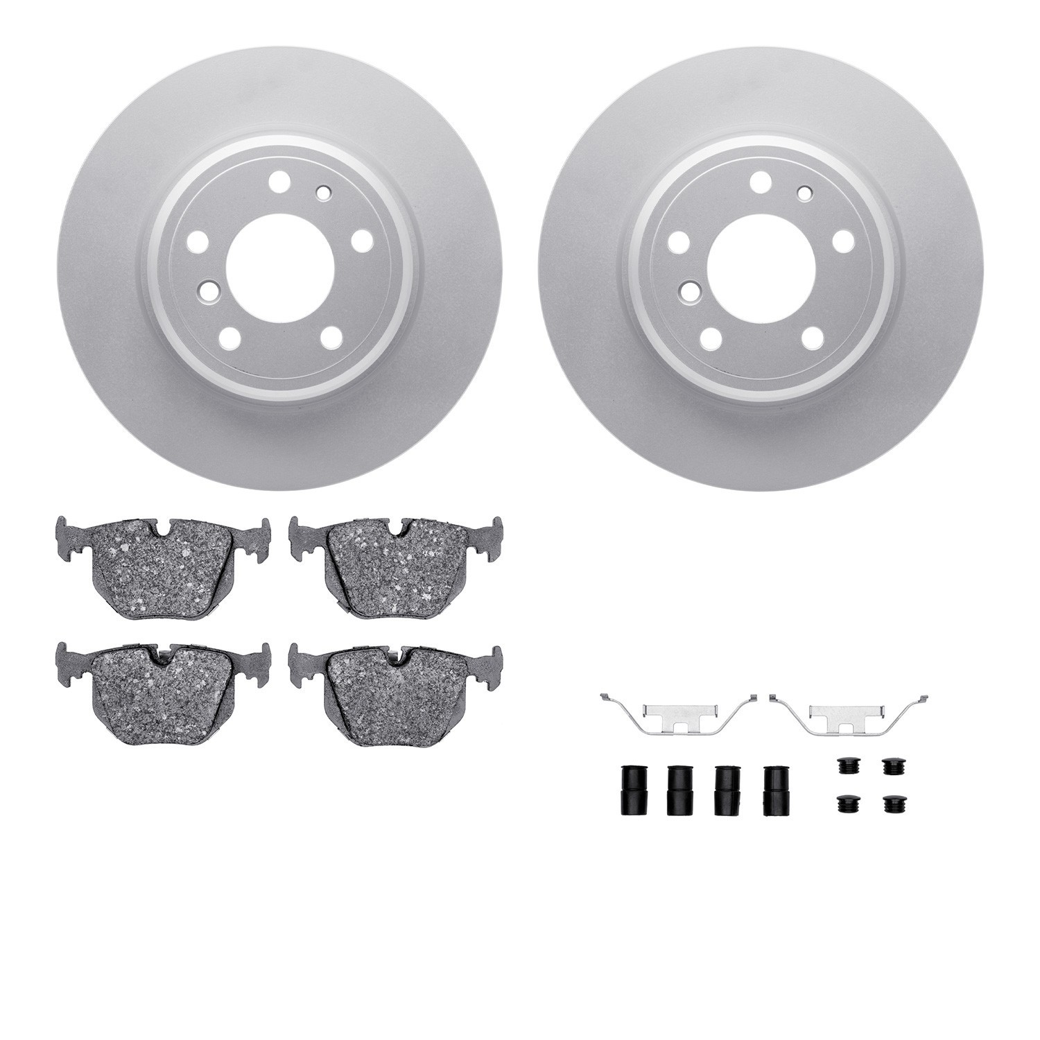 DYN 4512-31156 DFC GEOSPEC Coated Rotors with 5000 Brake Pads - Ceramic and Hardware