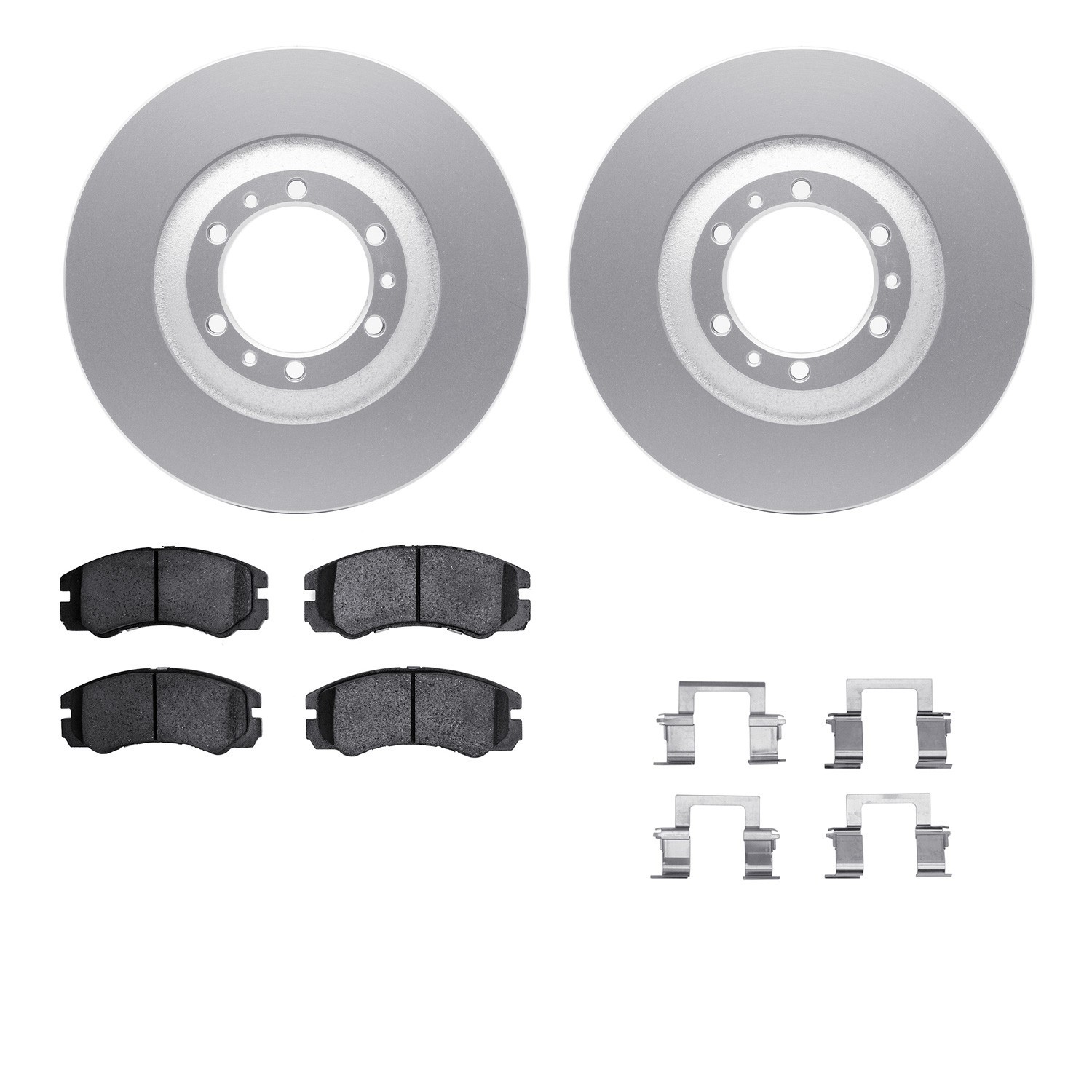 DYN 4512-37007 DFC GEOSPEC Coated Rotors with 5000 Brake Pads - Ceramic and Hardware