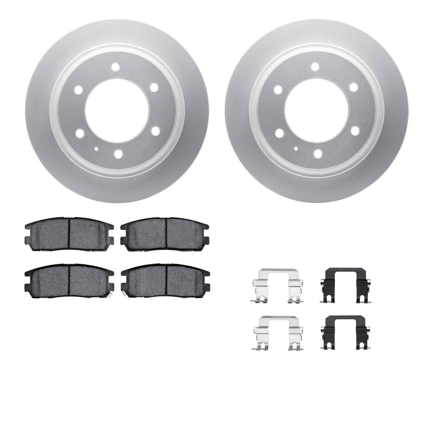 DYN 4512-37008 DFC GEOSPEC Coated Rotors with 5000 Brake Pads - Ceramic and Hardware